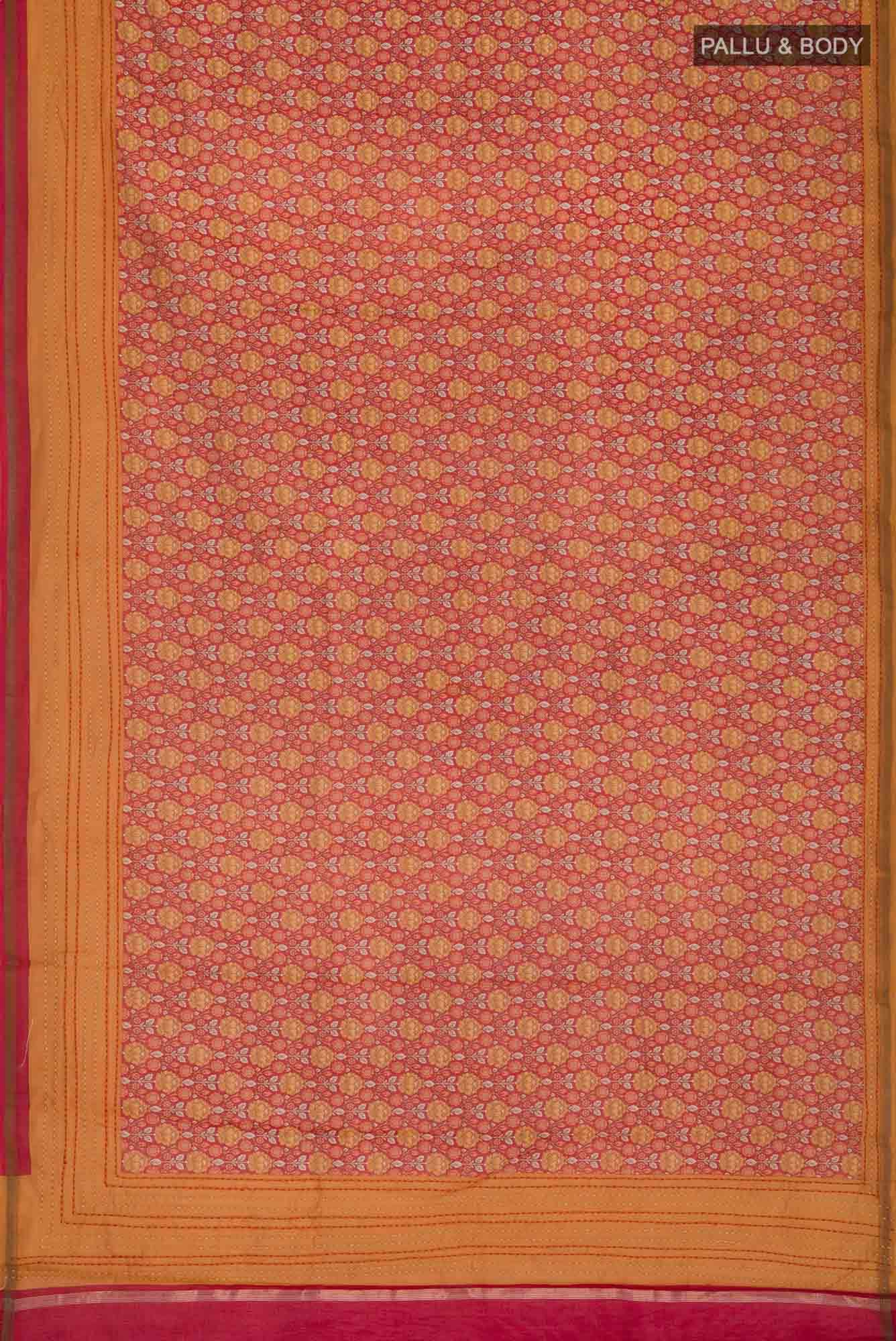 Maroon Maheshwari Silk Cotton Saree