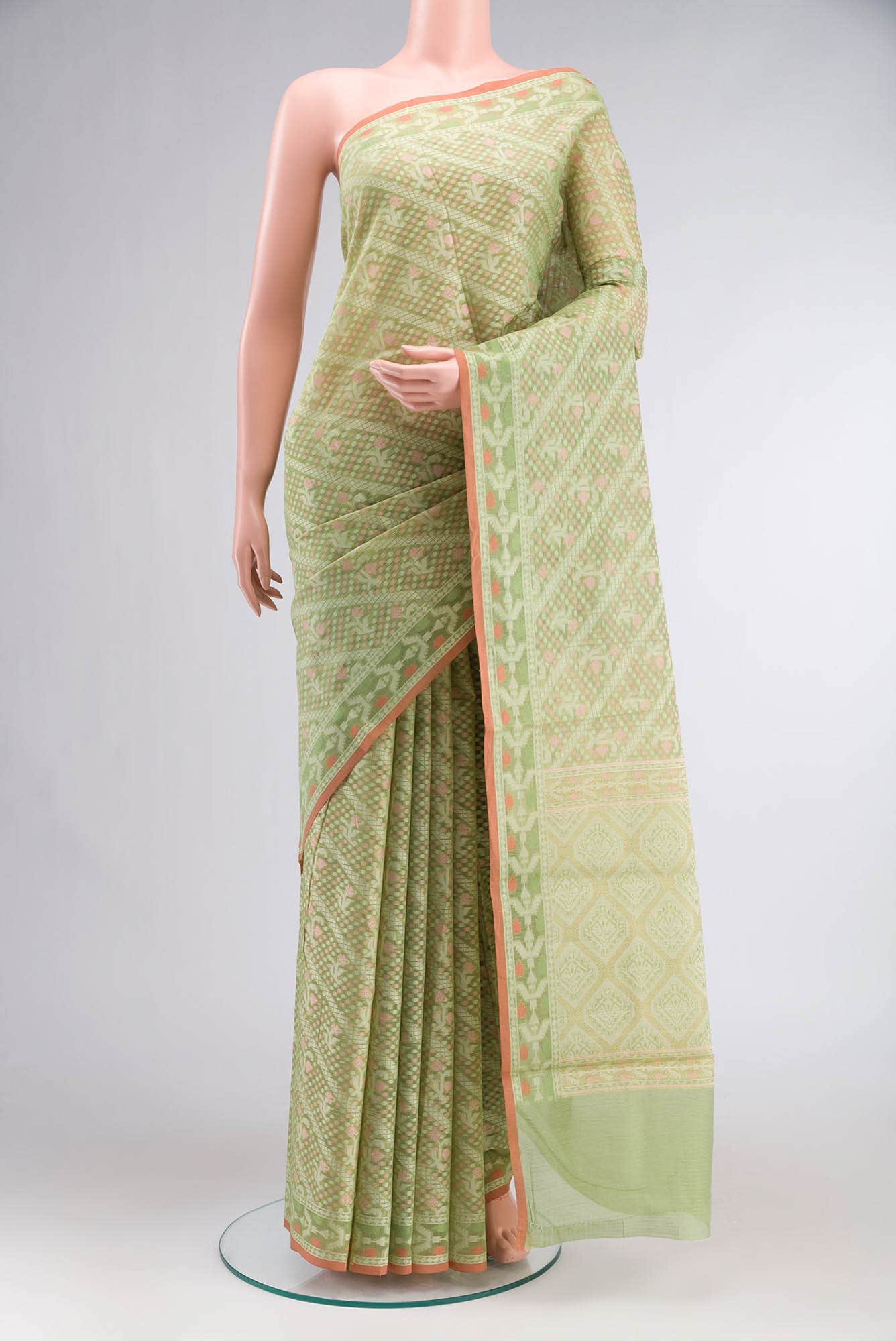 Green Blended Banarasi Silk Cotton Saree