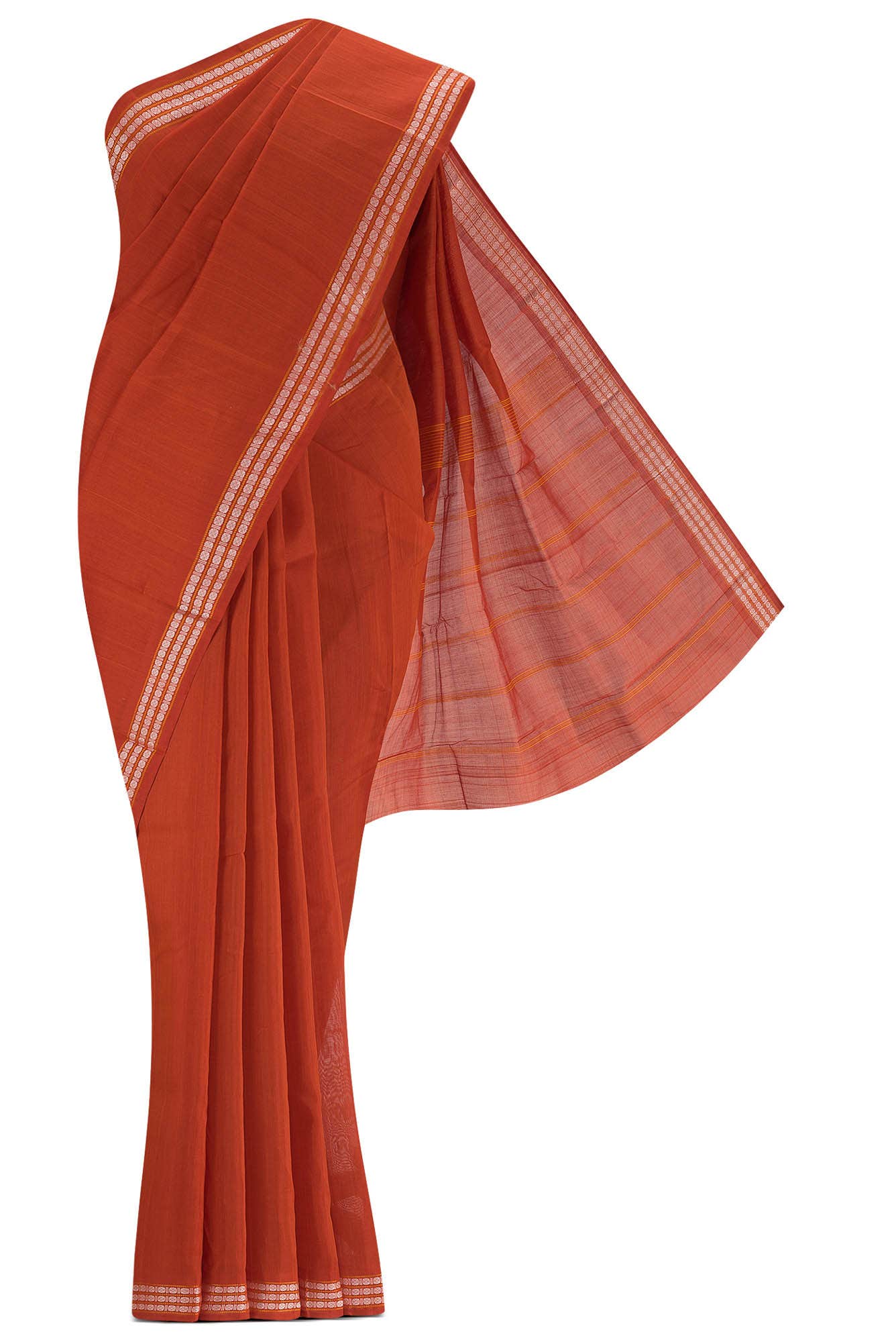 Orange Silk Cotton Saree