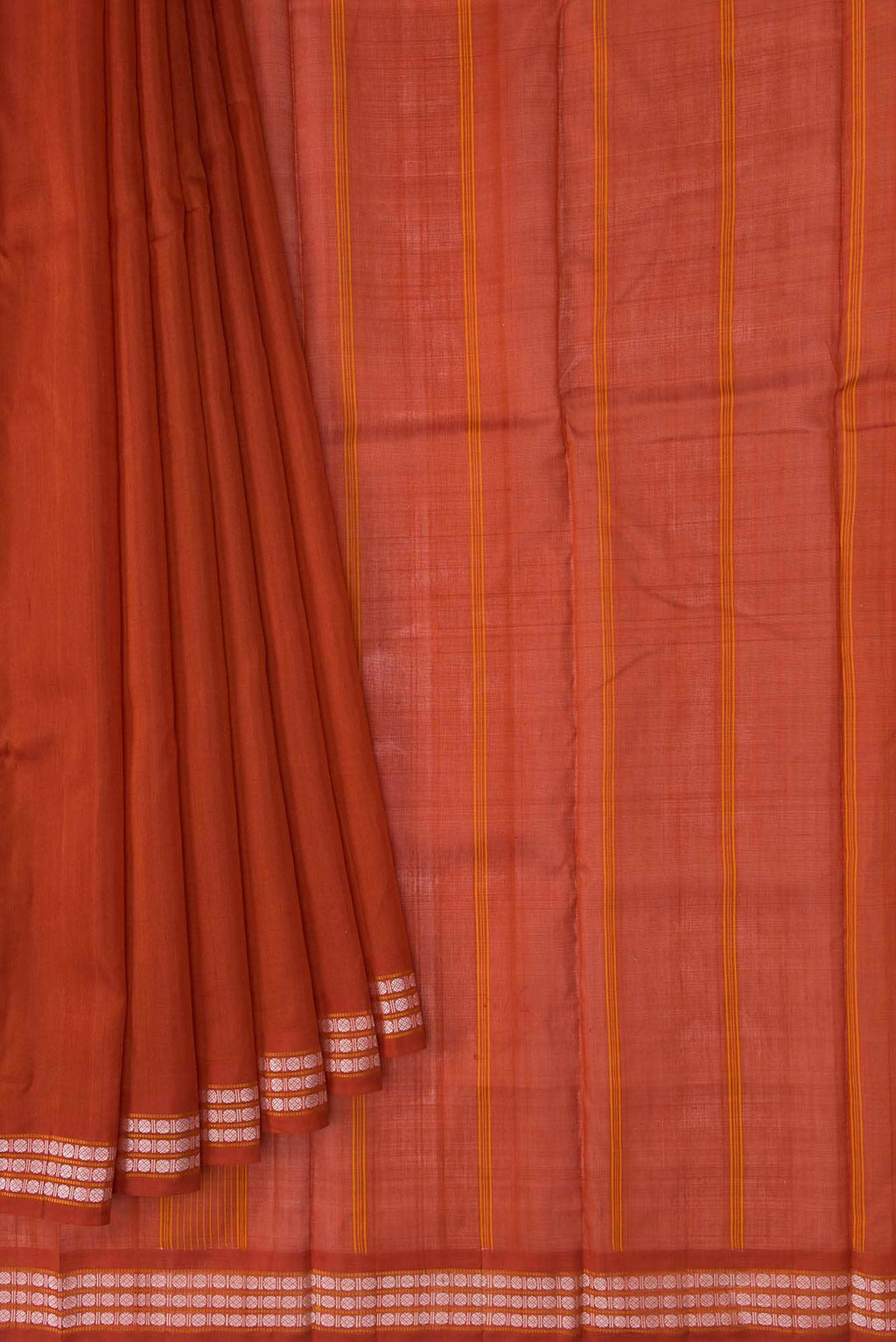 Orange Silk Cotton Saree