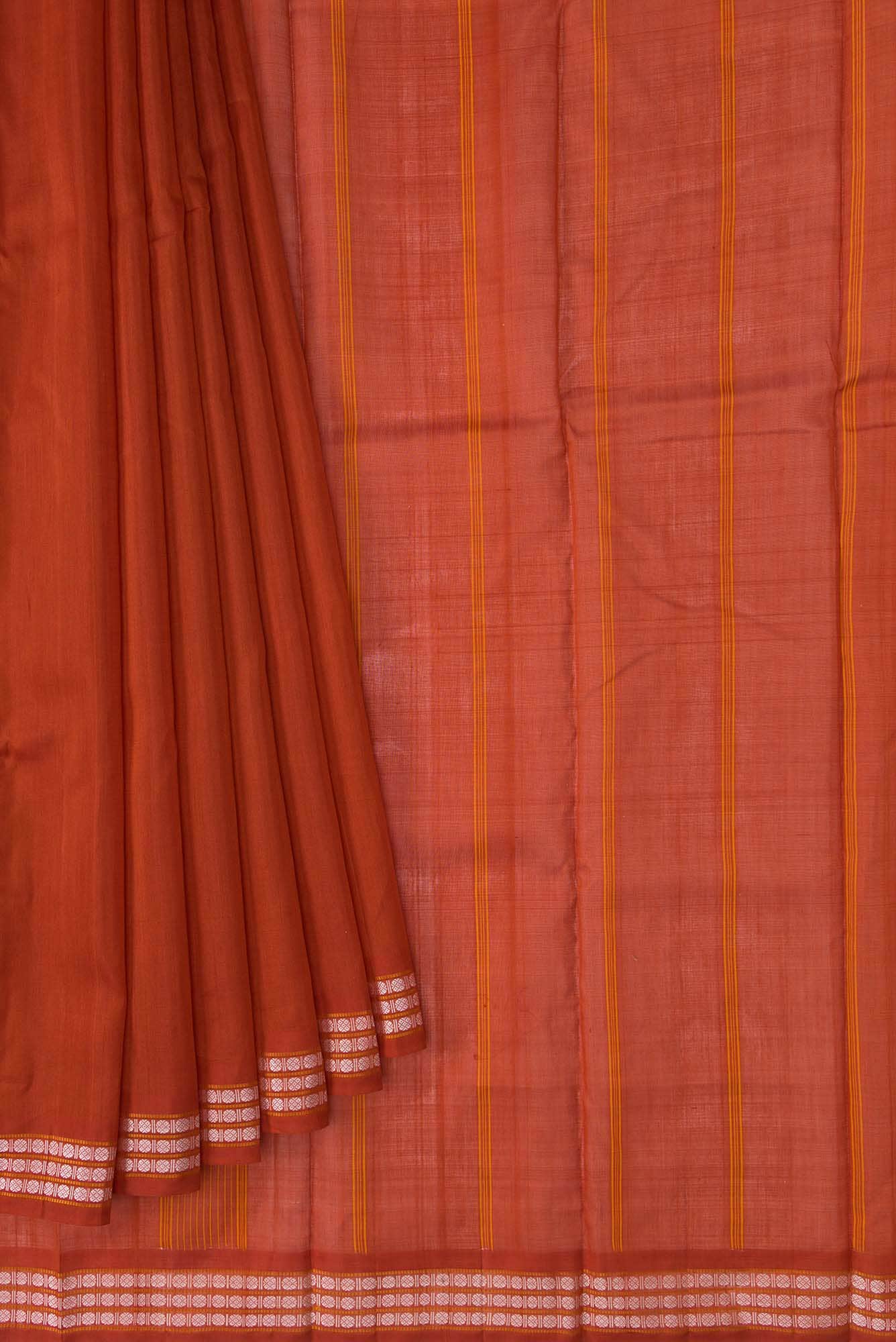 Orange Silk Cotton Saree
