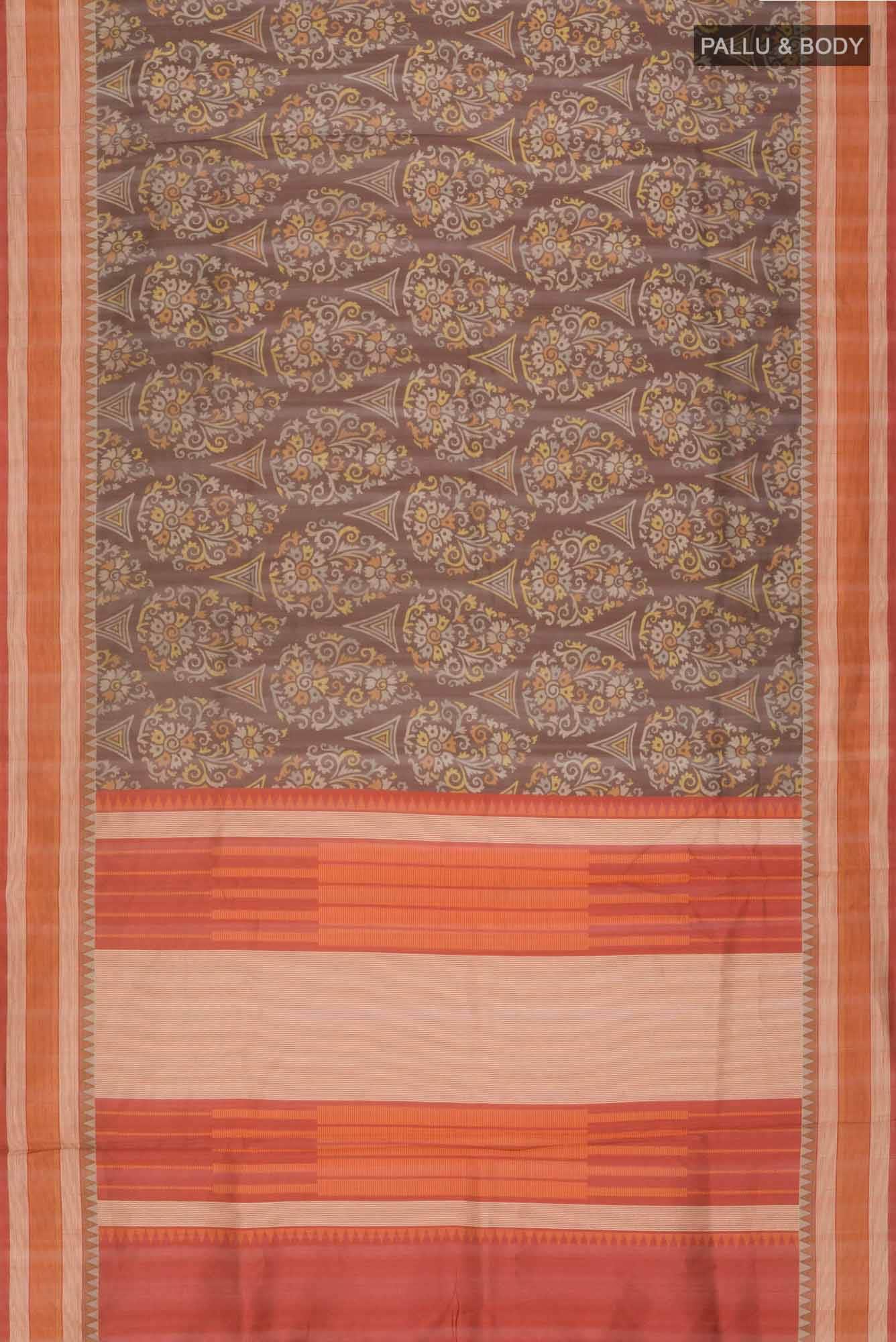 Brown Blended Tussar Silk Saree