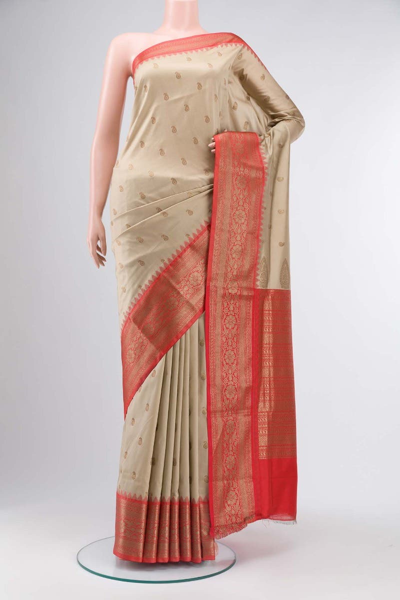 Beige Blended Art Silk Saree