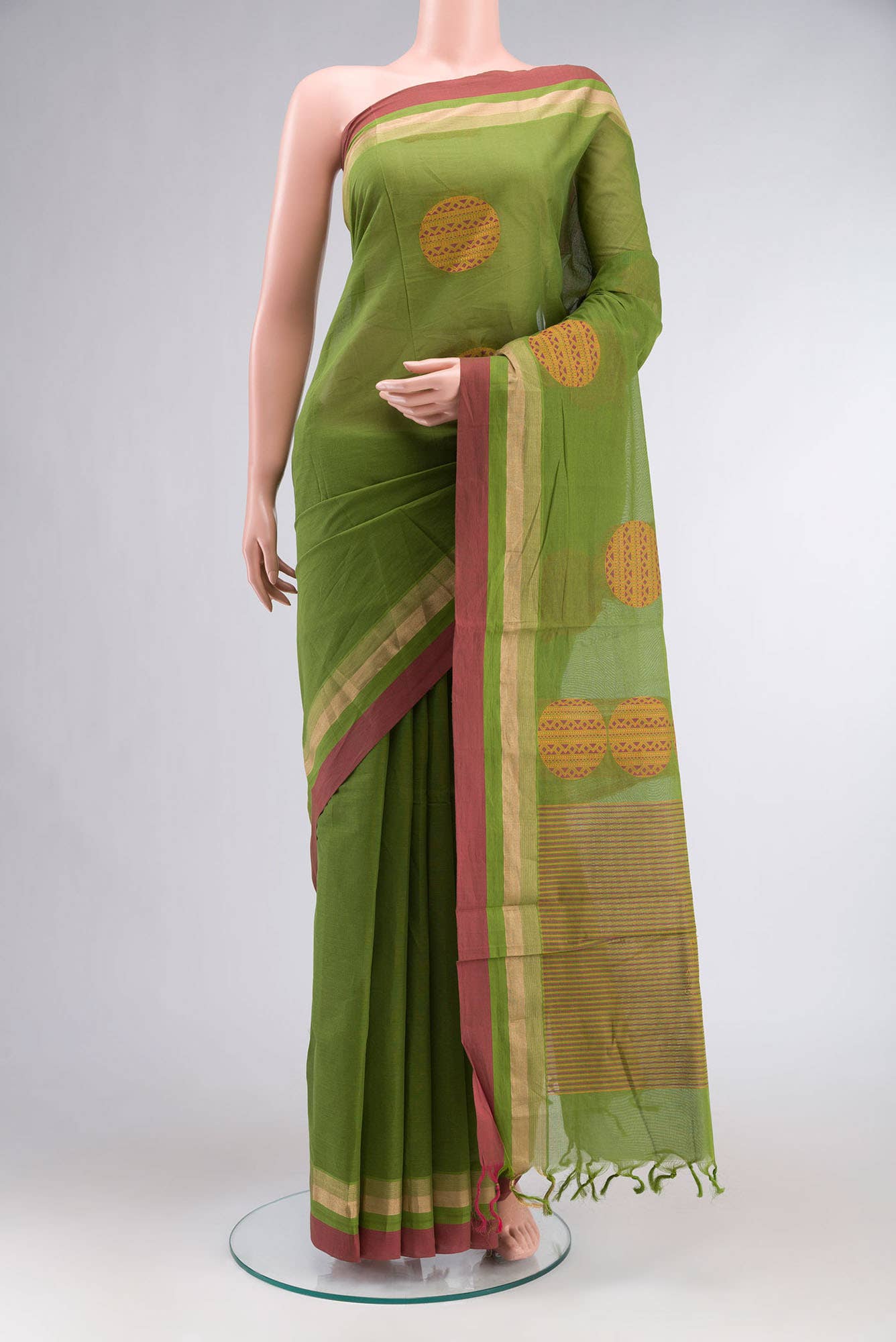 Green Coimbatore Cotton Saree