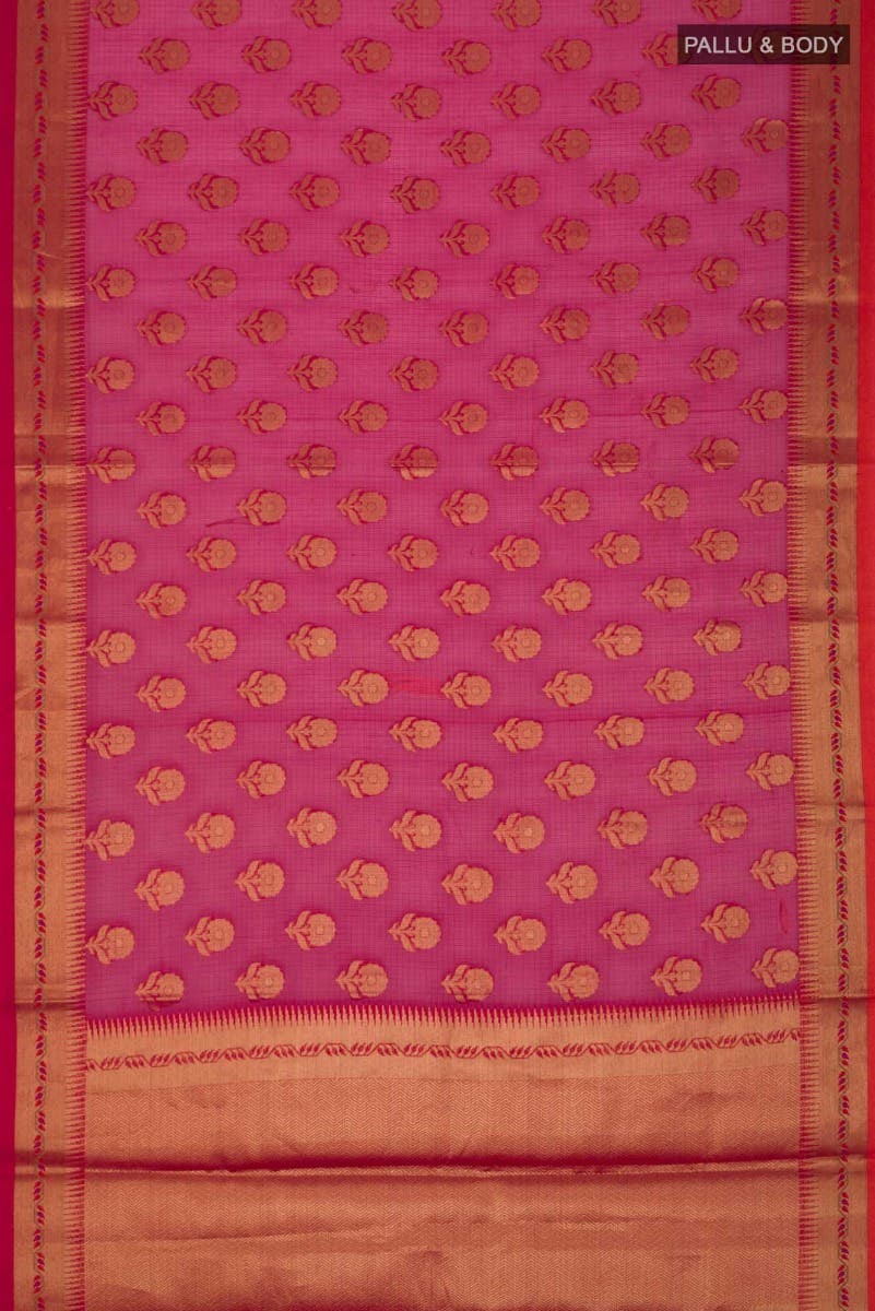 Red Blended Kota Cotton Saree