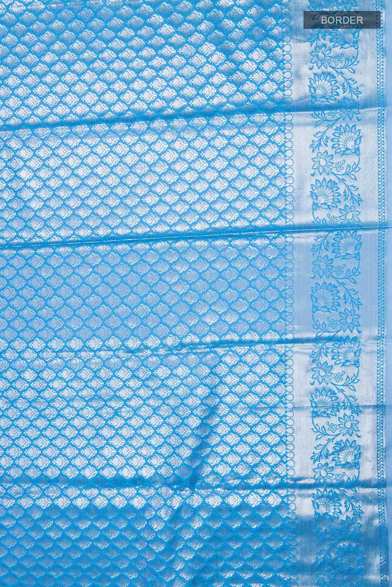 Blue Blended Art Silk Saree
