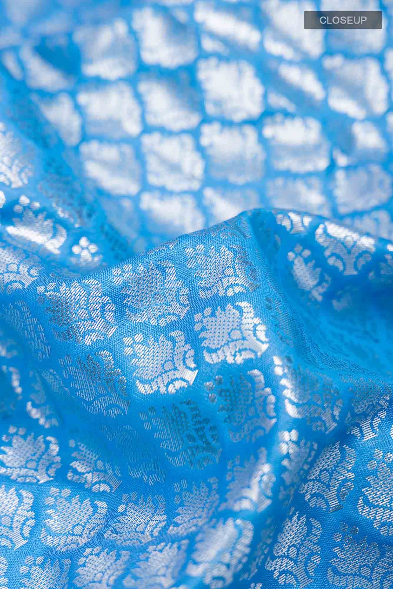 Blue Blended Art Silk Saree