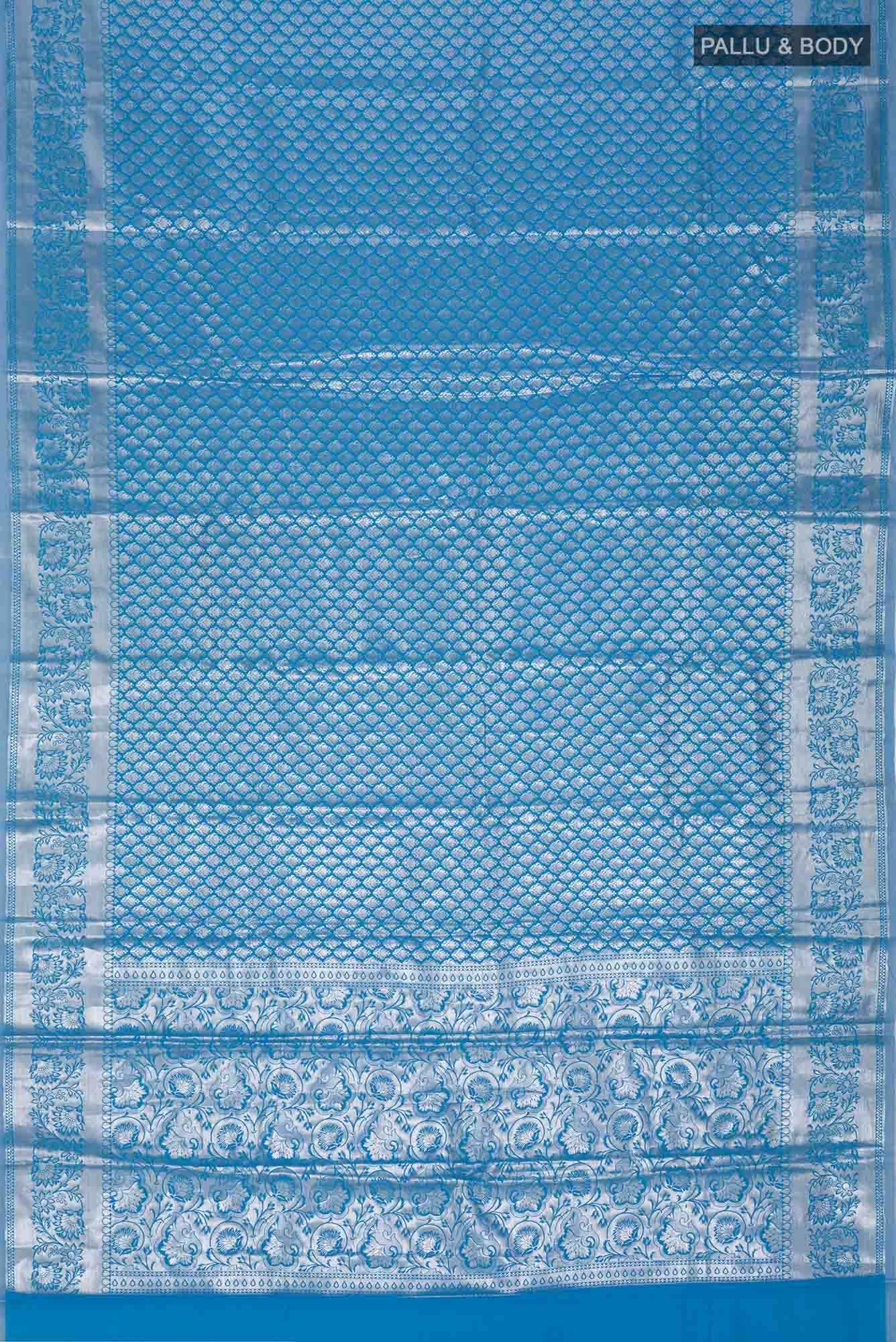 Blue Blended Art Silk Saree