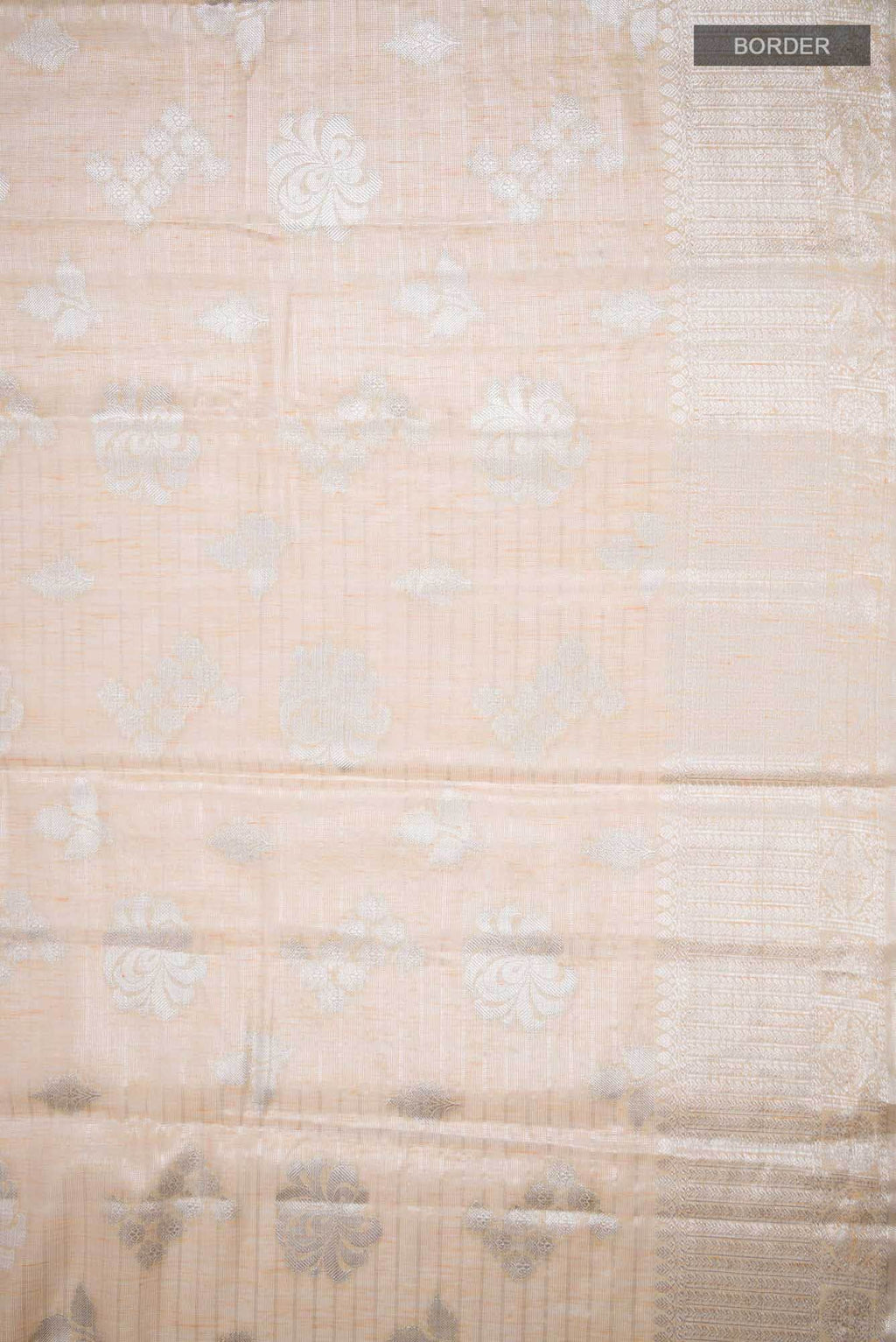 Orange Blended Linen Cotton Saree