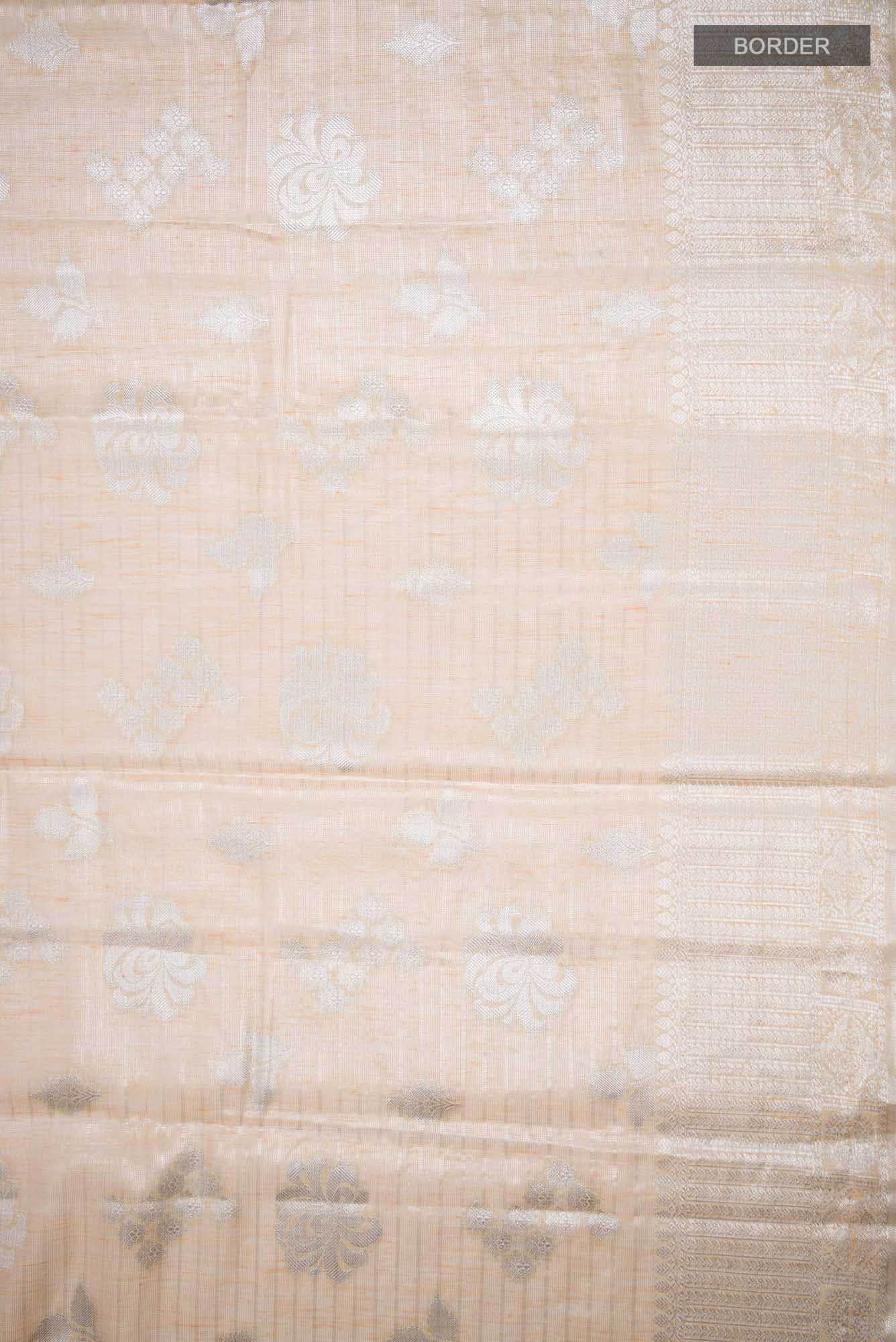 Orange Blended Linen Cotton Saree