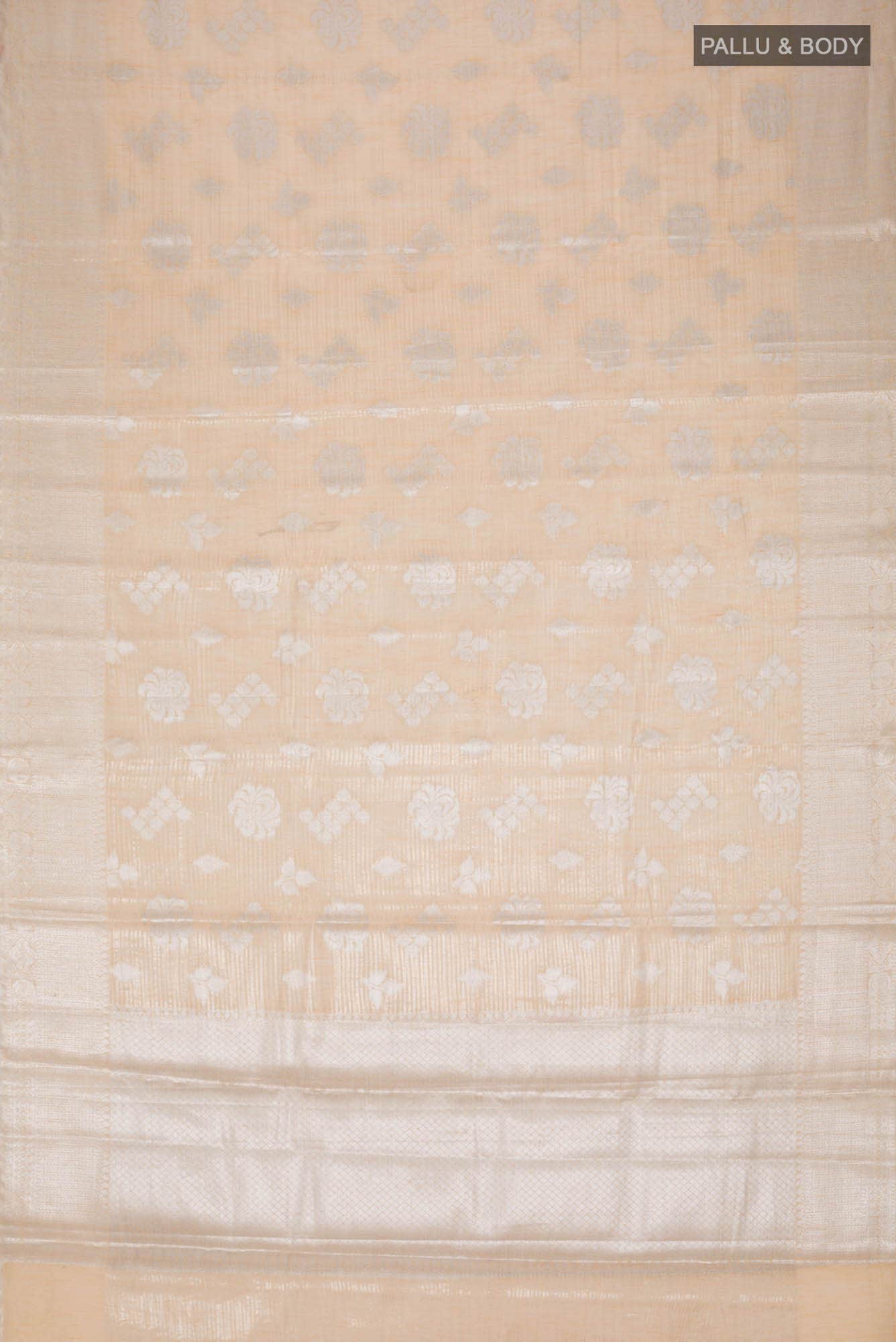 Orange Blended Linen Cotton Saree