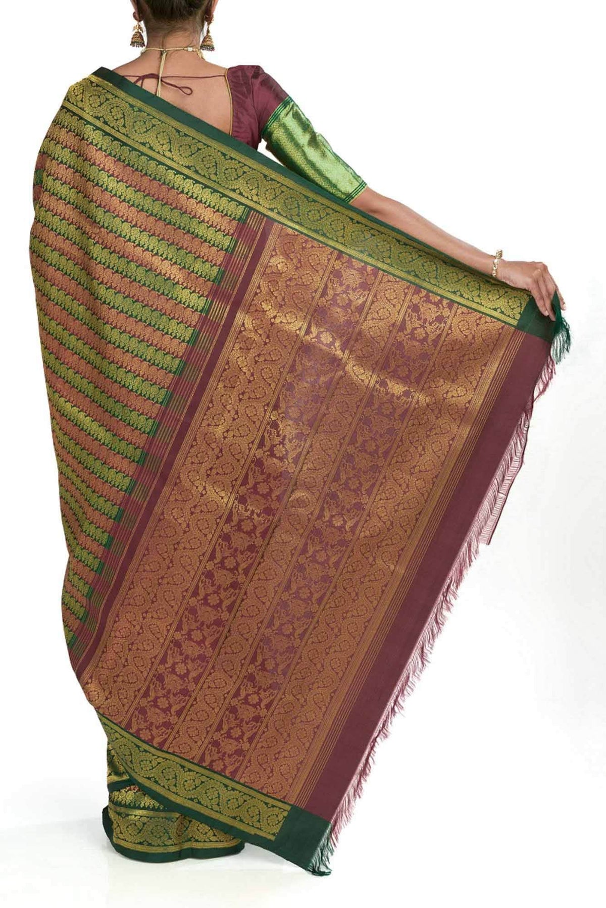 Manga Maalai-Green Kanchipuram Silk Saree
