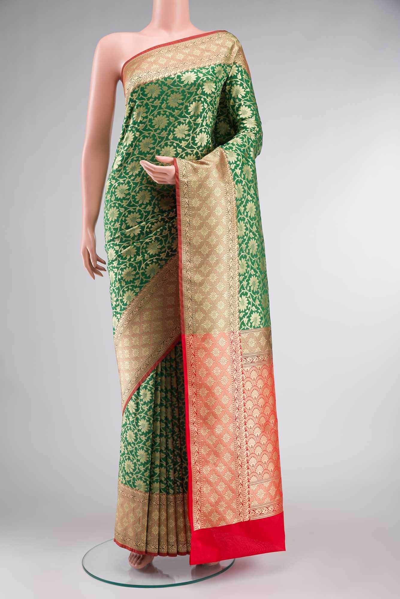 Green Blended Banarasi Saree