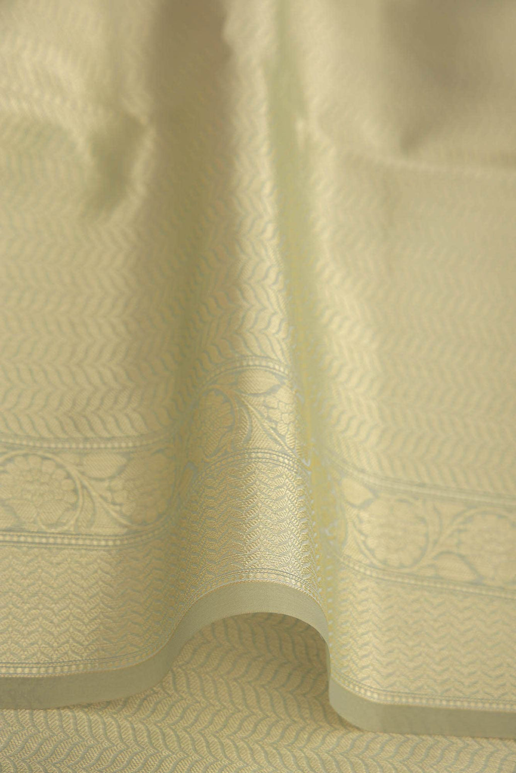 Green Blended Kora Cotton Saree