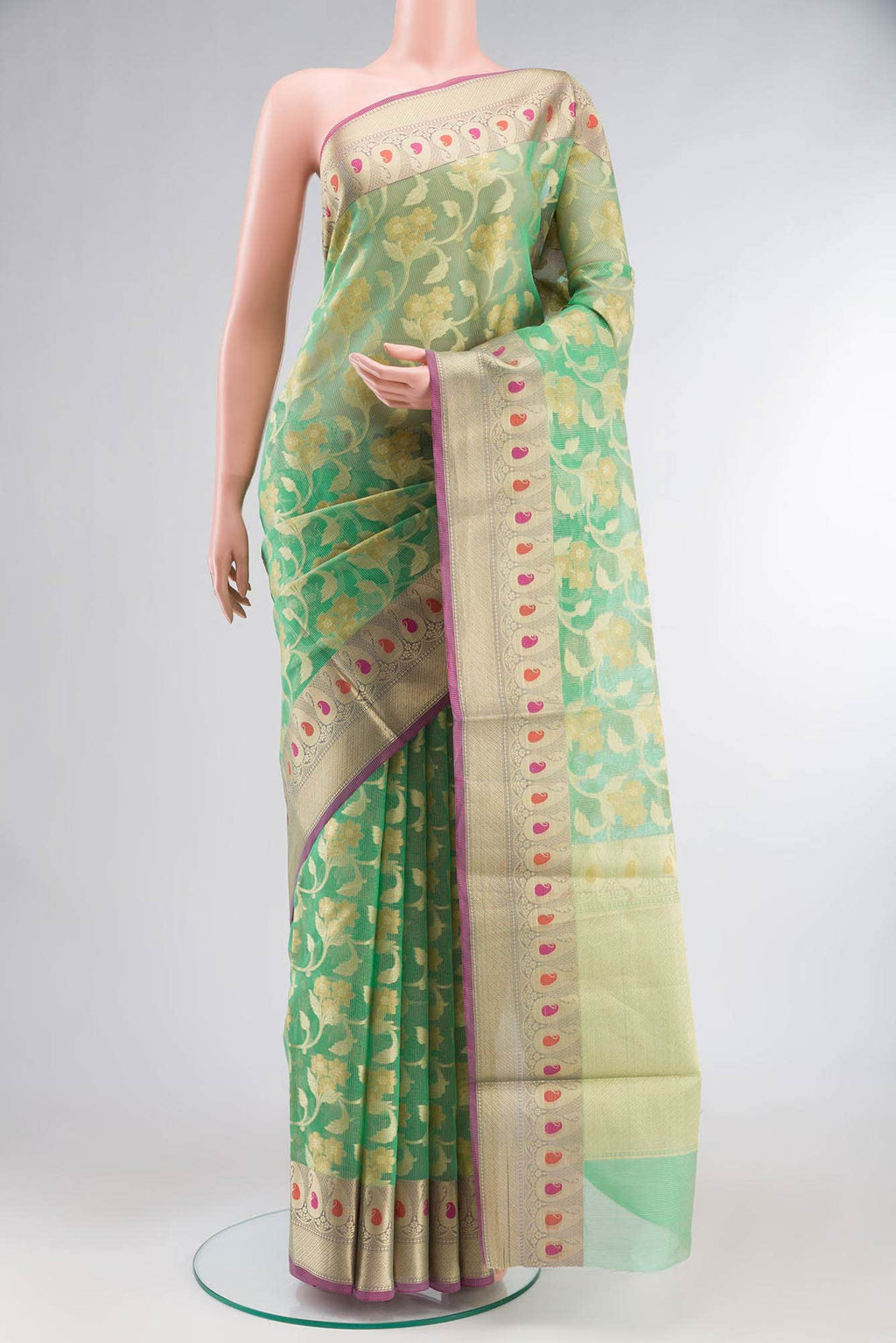 Green Blended Kota Cotton Saree
