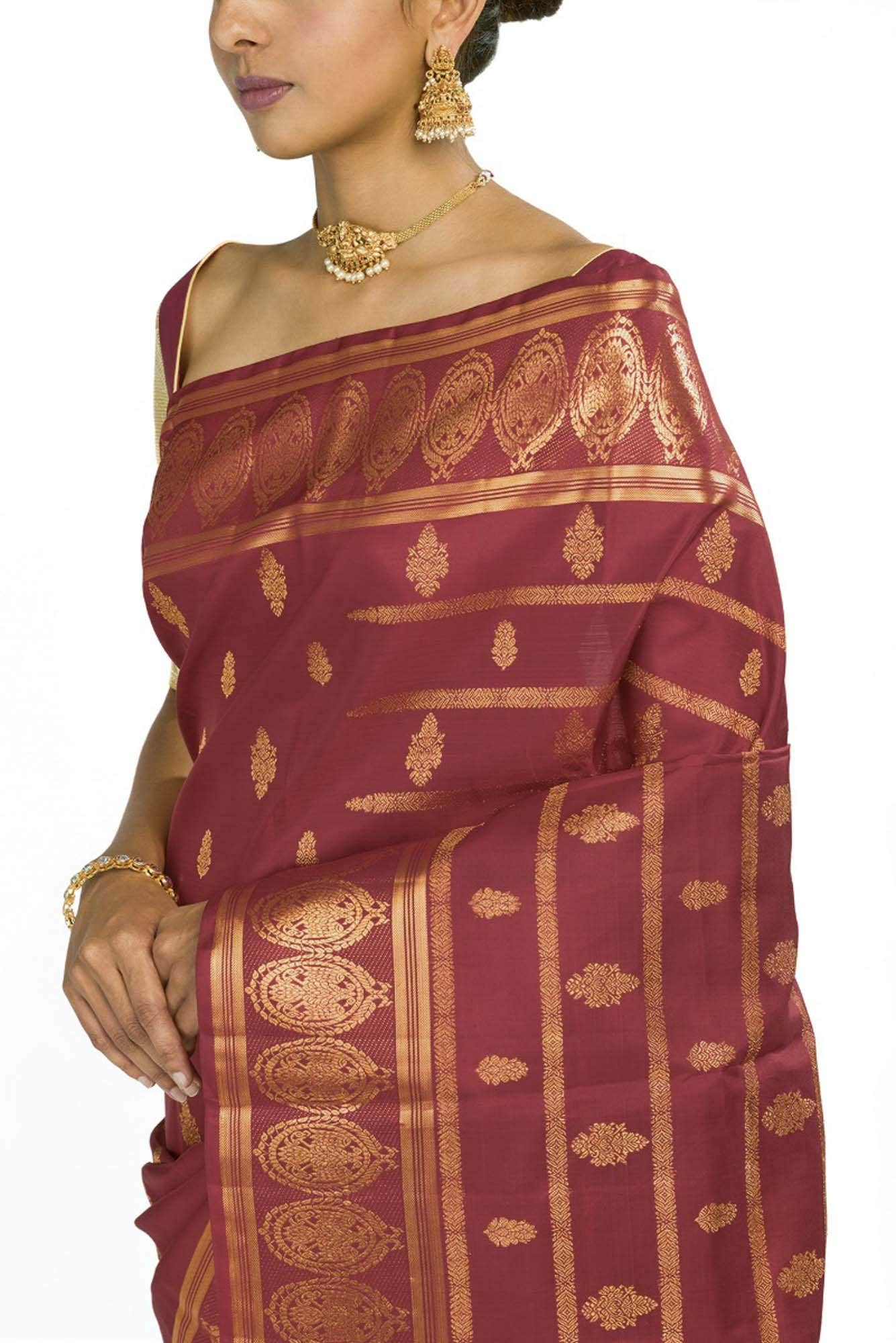 Raasi-Maroon Kanchipuram Silk Saree
