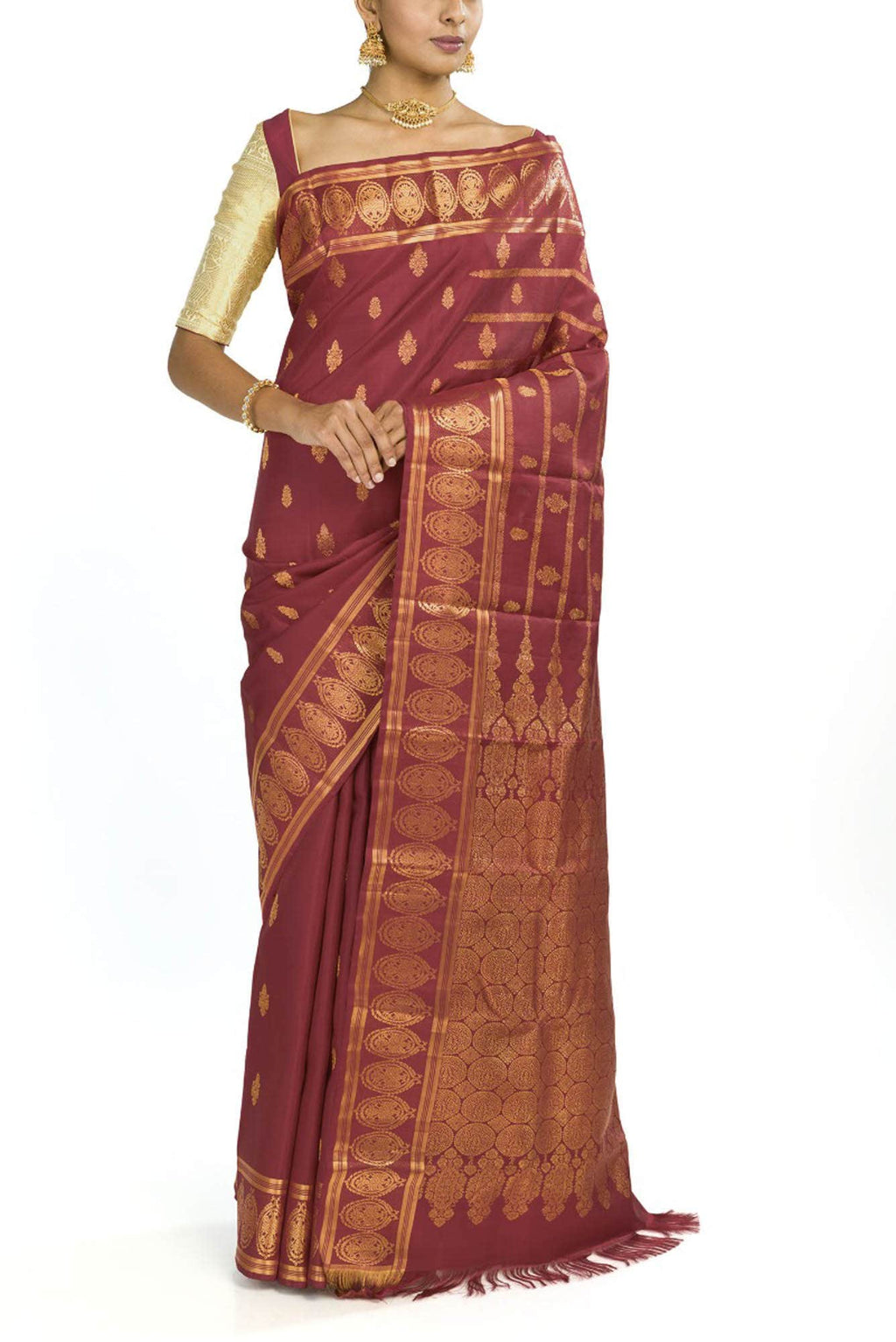 Raasi-Maroon Kanchipuram Silk Saree