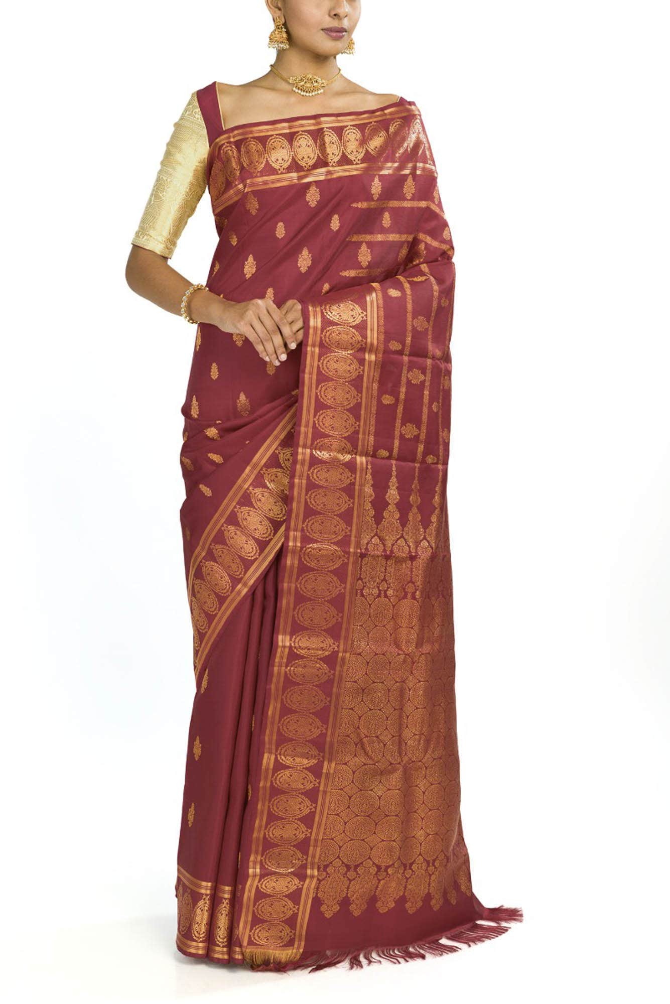 Raasi-Maroon Kanchipuram Silk Saree