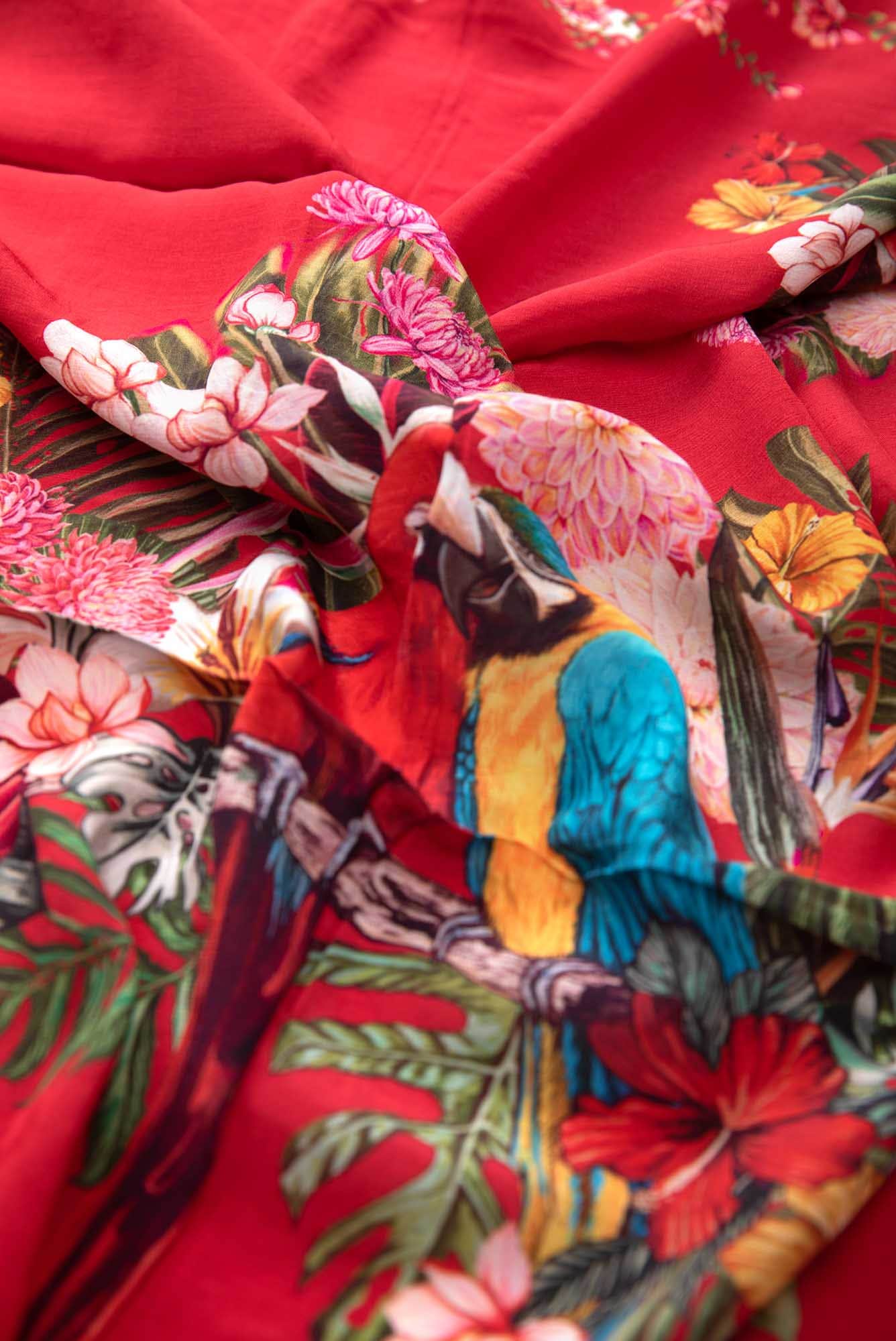 Lover Macaws red Scarf from Birds of Paradise, Scarves & Stoles Collection