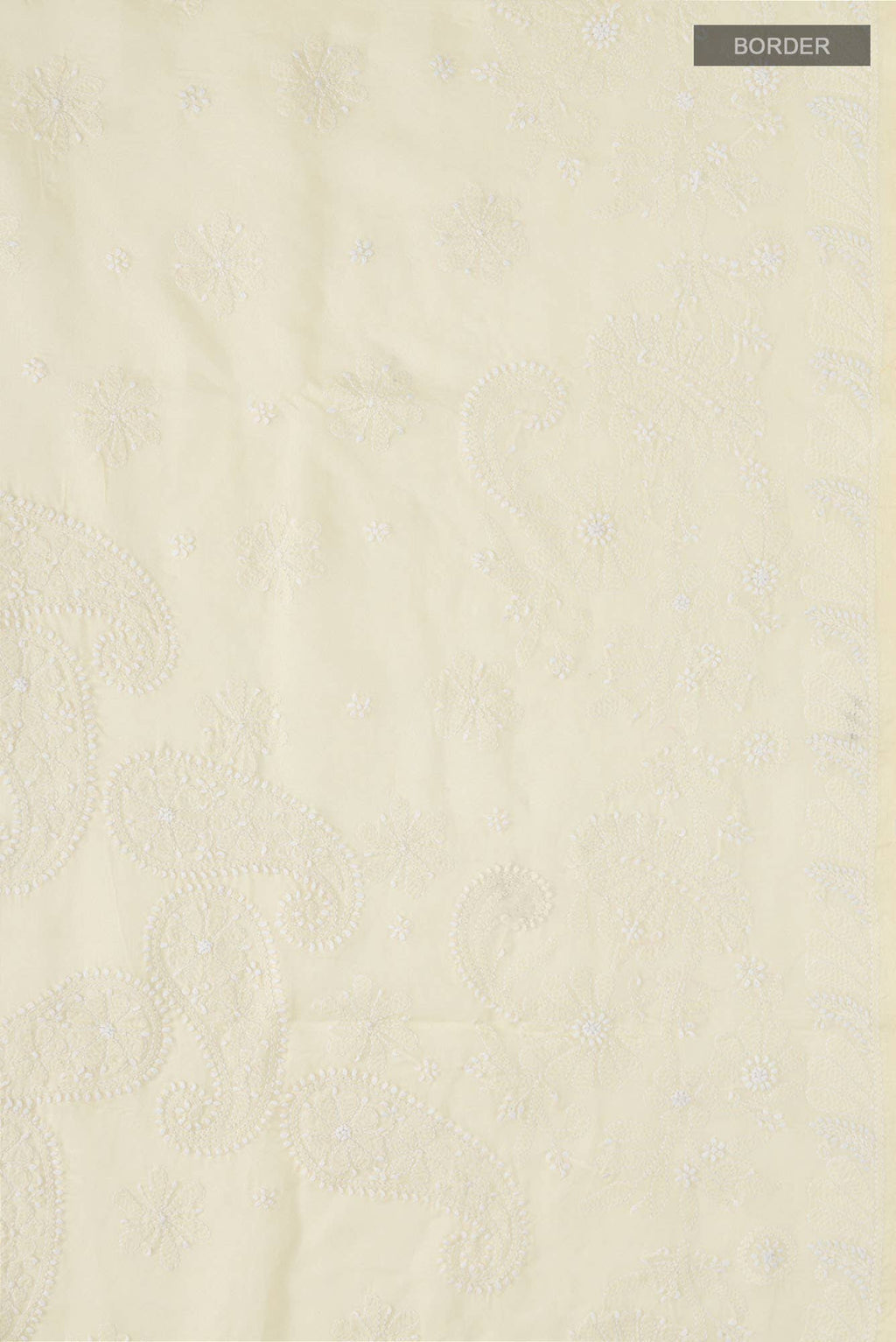 Yellow Chikankari Cotton Saree