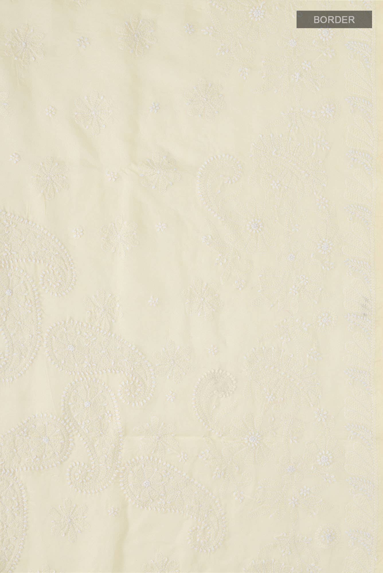 Yellow Chikankari Cotton Saree
