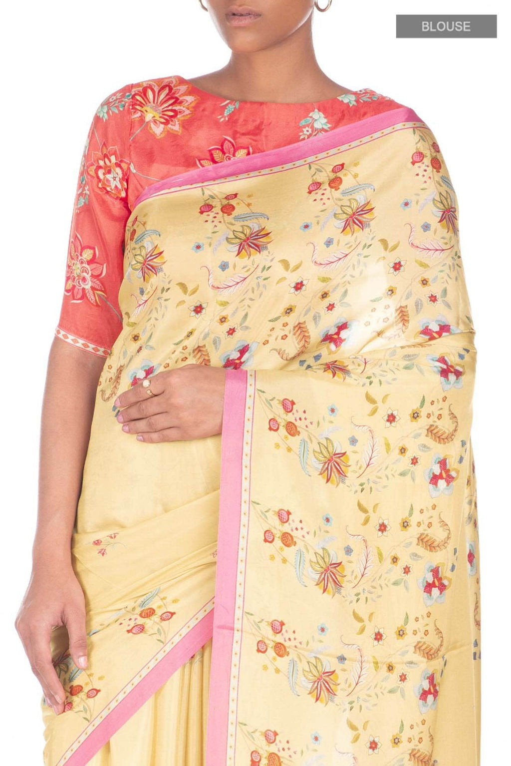 Nupur Sandal floral design saree from Chintz Collection, Designed by Nalli
