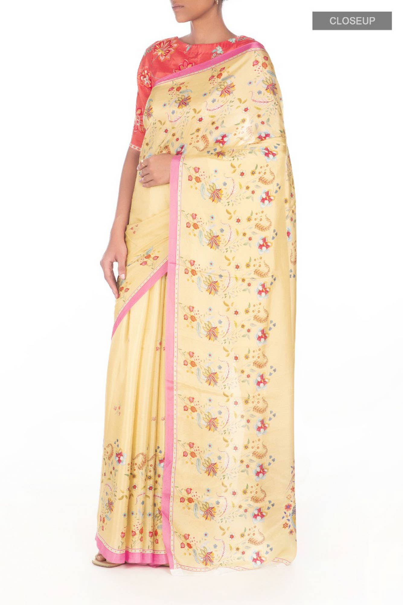 Nupur Sandal floral design saree from Chintz Collection, Designed by Nalli