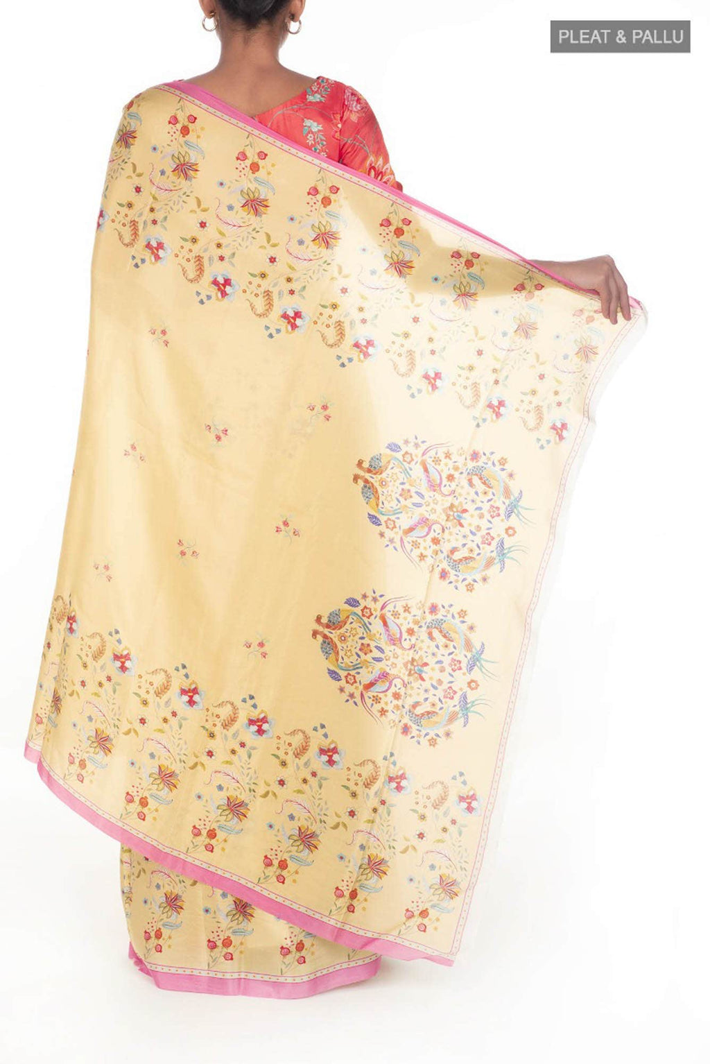Nupur Sandal floral design saree from Chintz Collection, Designed by Nalli