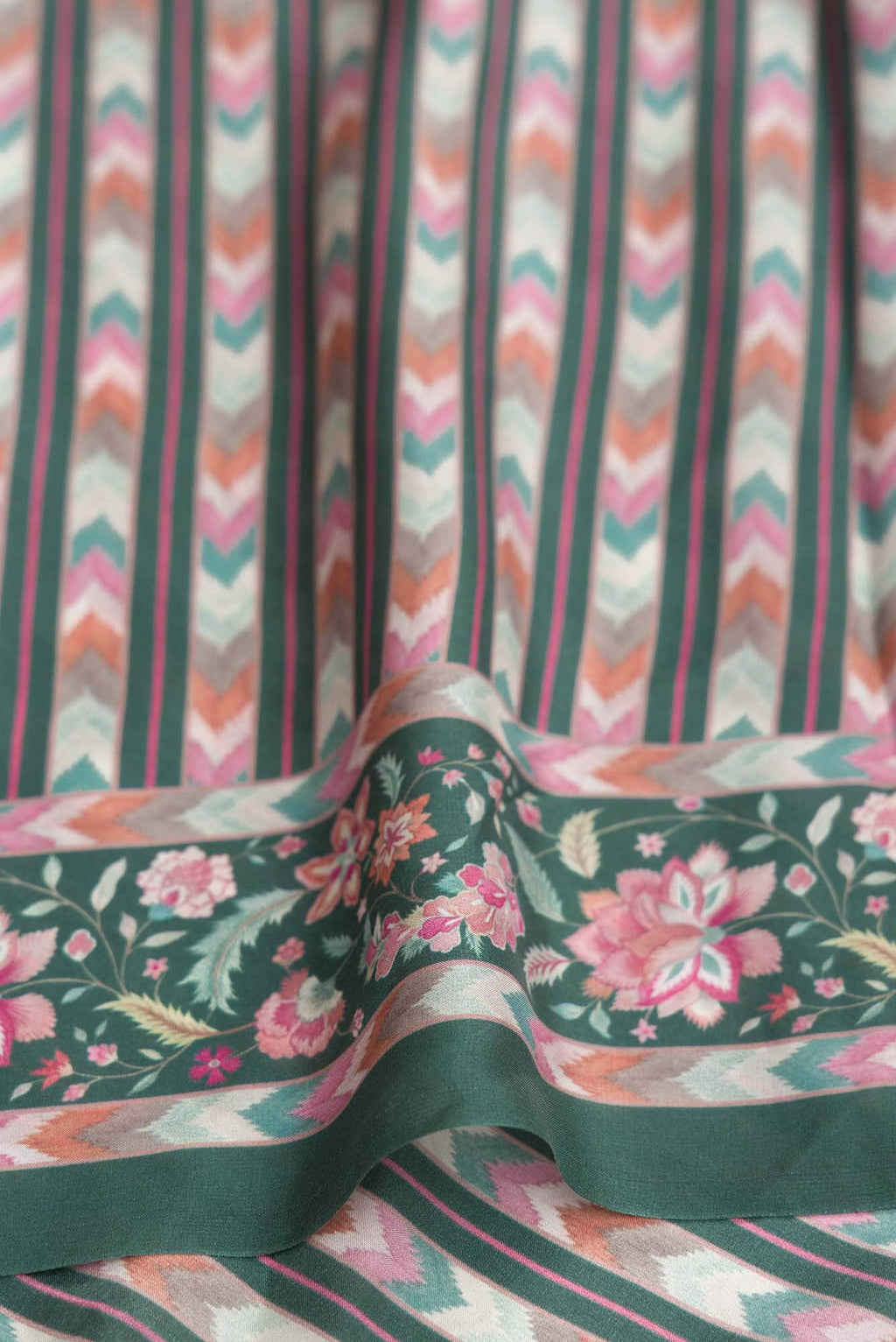 Taram Dark Pink floral design saree from Chintz Collection, Designed by Nalli