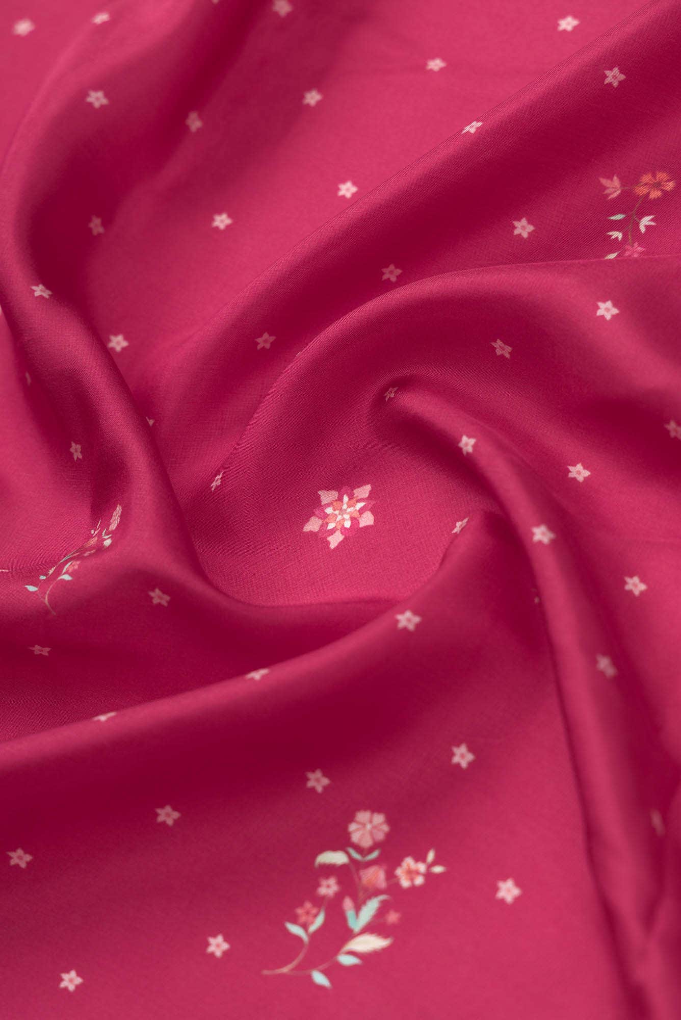 Taram Dark Pink floral design saree from Chintz Collection, Designed by Nalli