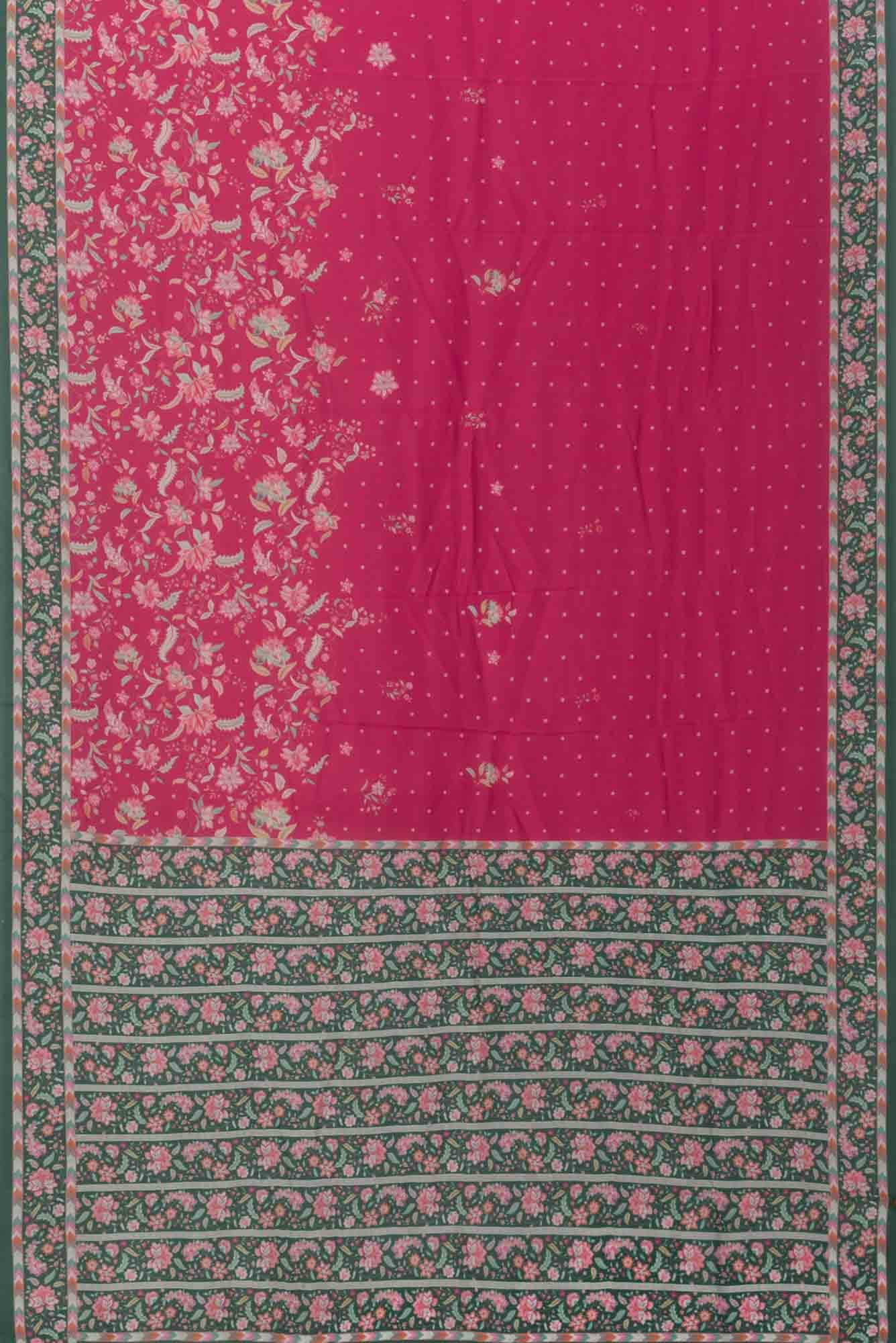 Taram Dark Pink floral design saree from Chintz Collection, Designed by Nalli