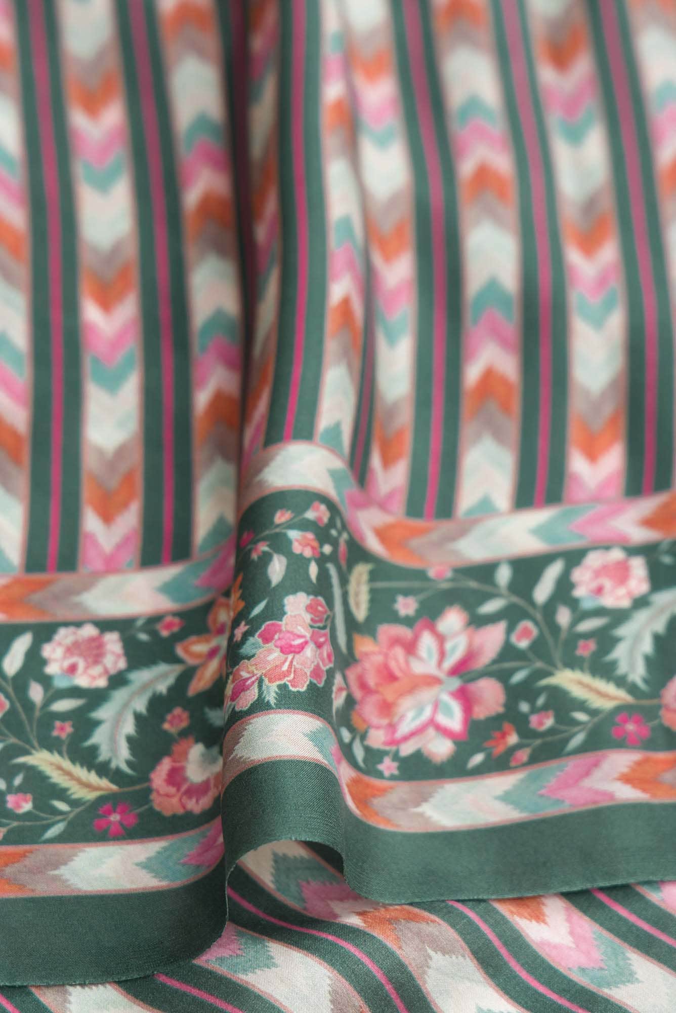 Taram Light Pink floral design saree from Chintz Collection, Designed by Nalli