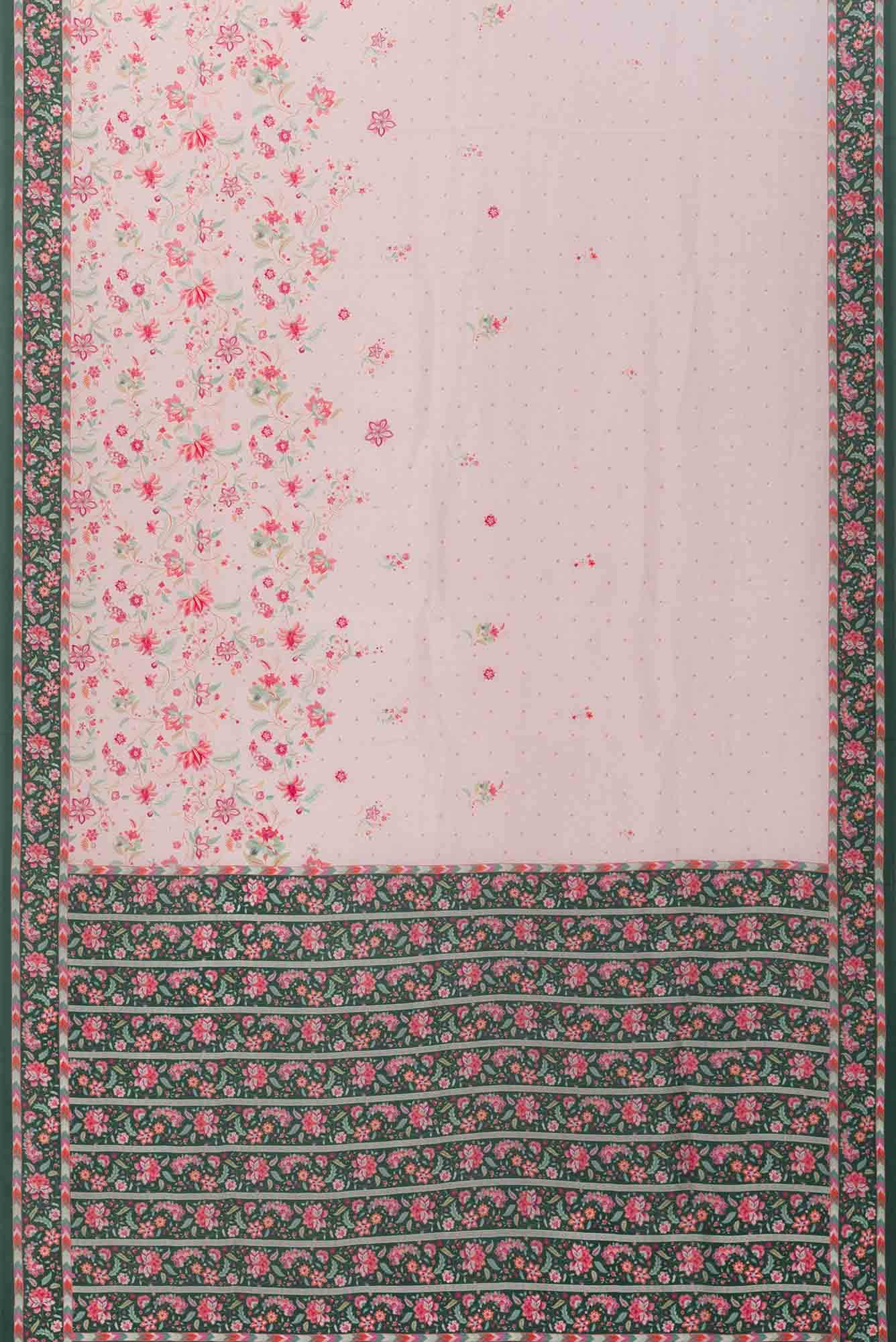 Taram Light Pink floral design saree from Chintz Collection, Designed by Nalli