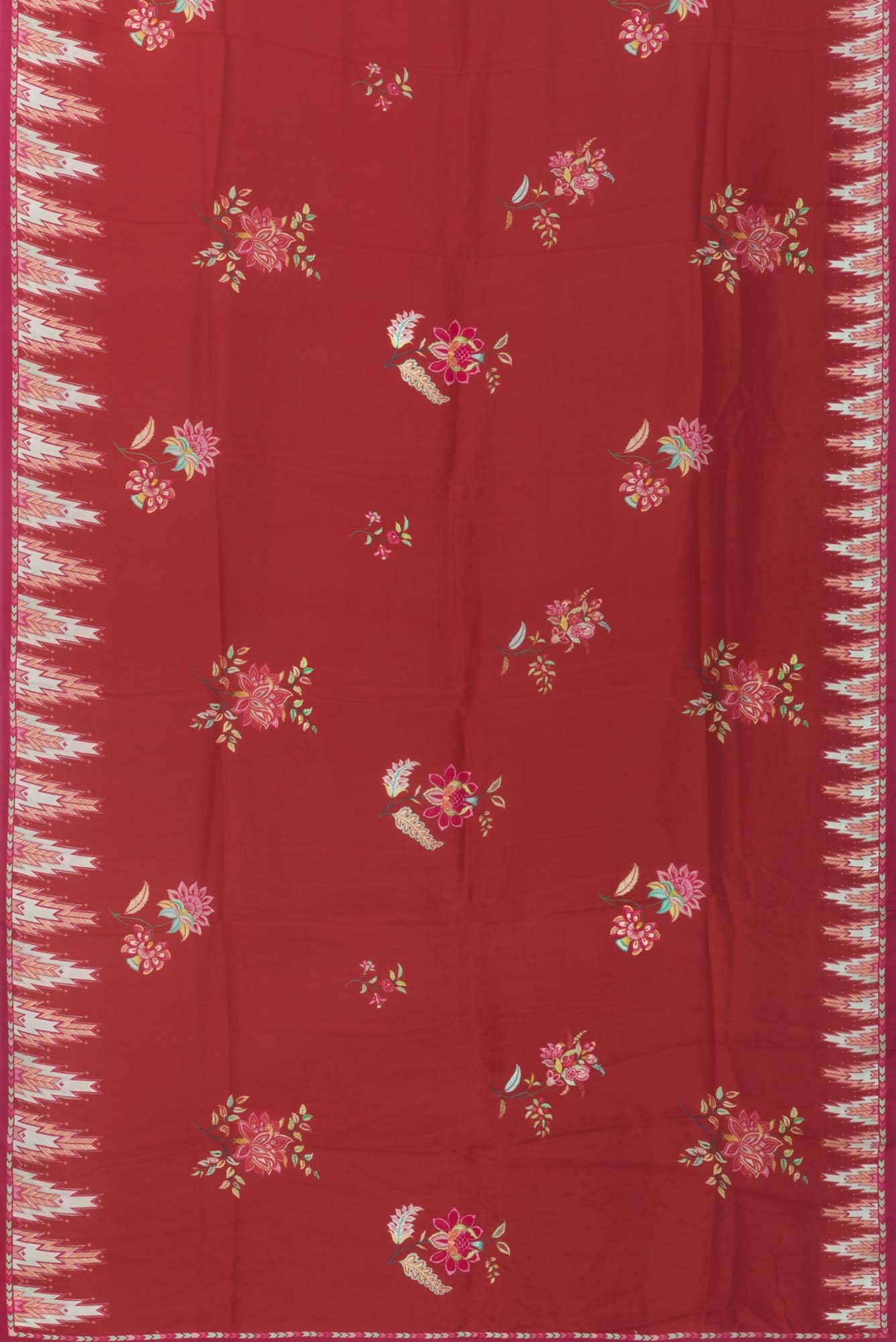 Sadhna Red floral design saree from Chintz Collection, Designed by Nalli