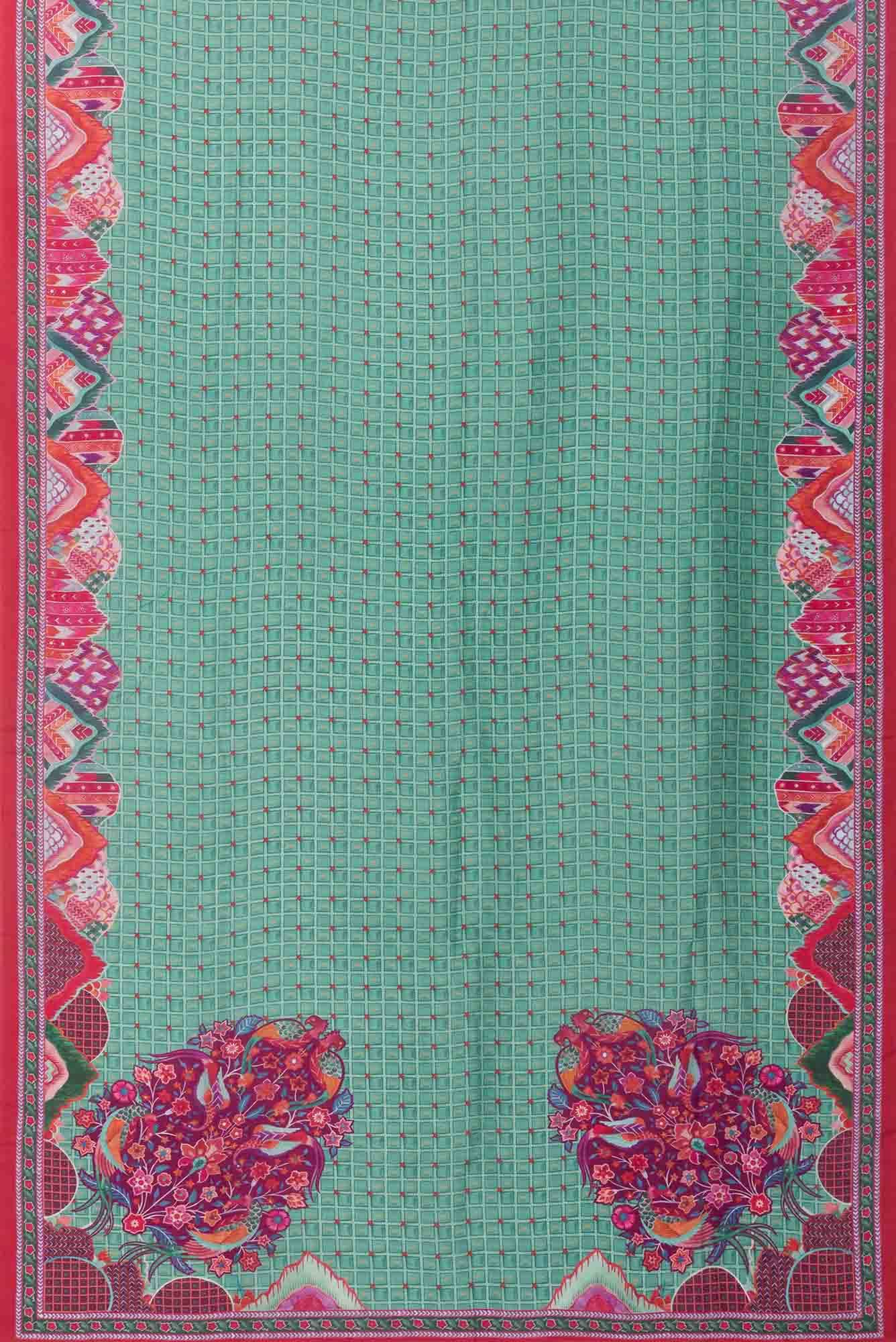 Tila Sea green floral design saree from Chintz Collection, Designed by Nalli