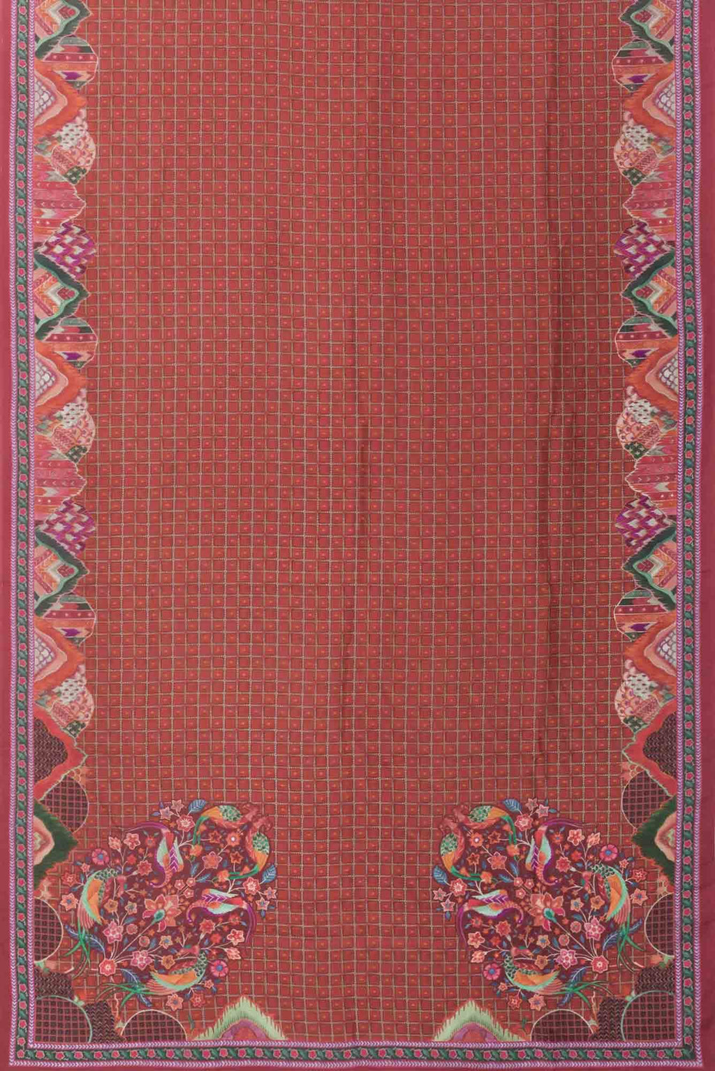 Tila orange floral design saree from Chintz Collection, Designed by Nalli