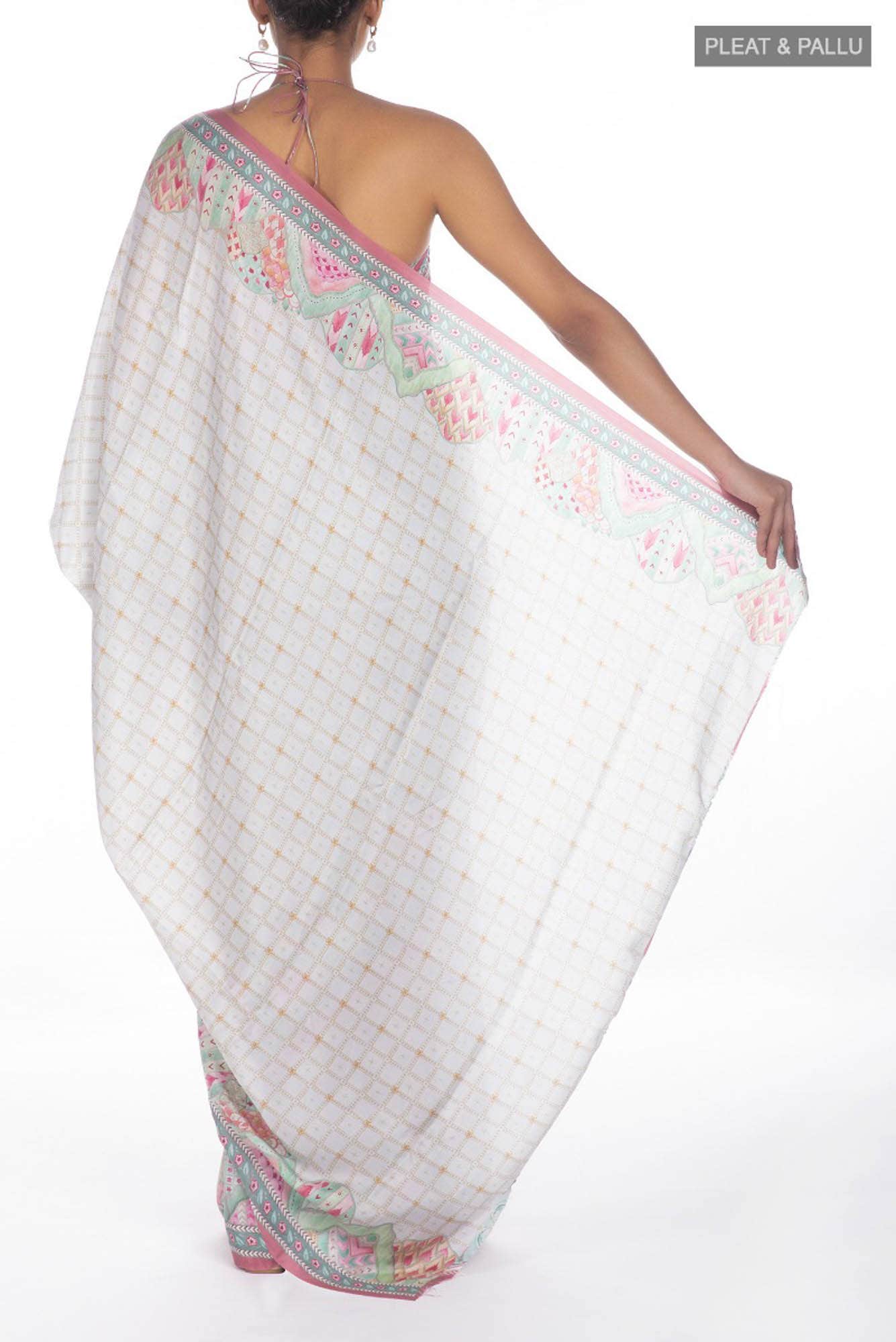 Tila off white floral design saree from Chintz Collection, Designed by Nalli