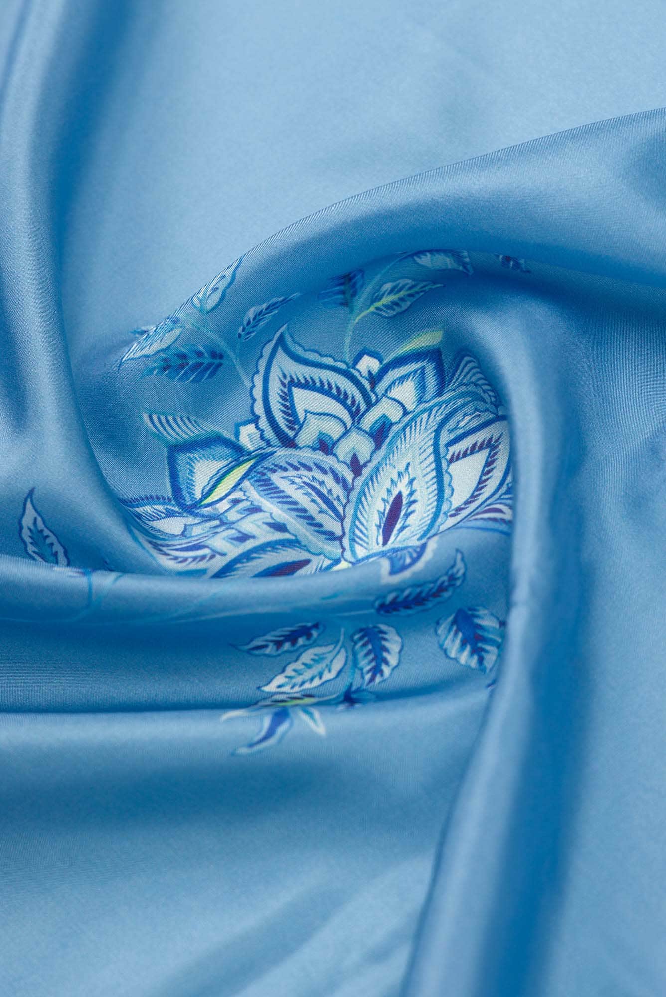Sadhna Blue floral design saree from Chintz Collection, Designed by Nalli