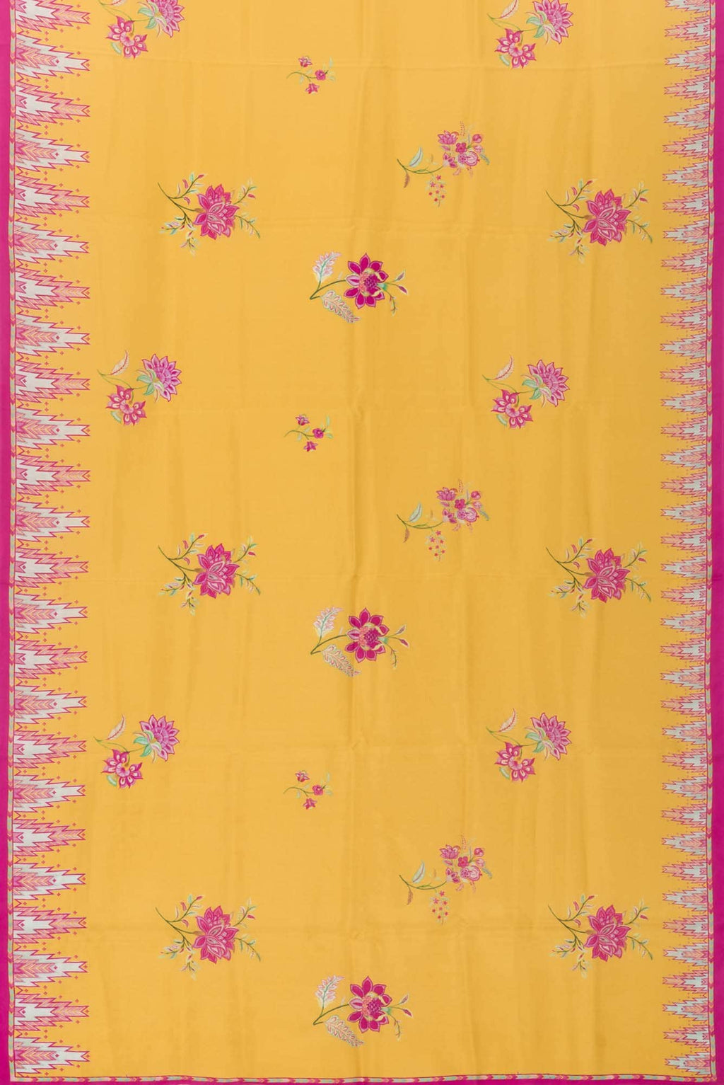 Sadhna Yellow floral design saree from Chintz Collection, Designed by Nalli