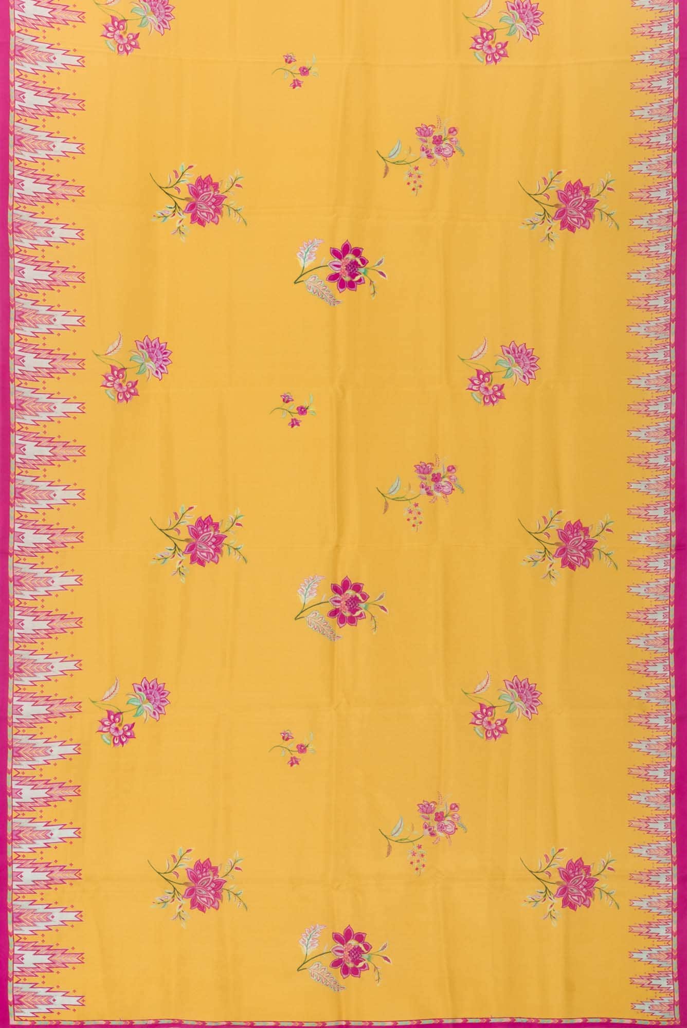Sadhna Yellow floral design saree from Chintz Collection, Designed by Nalli