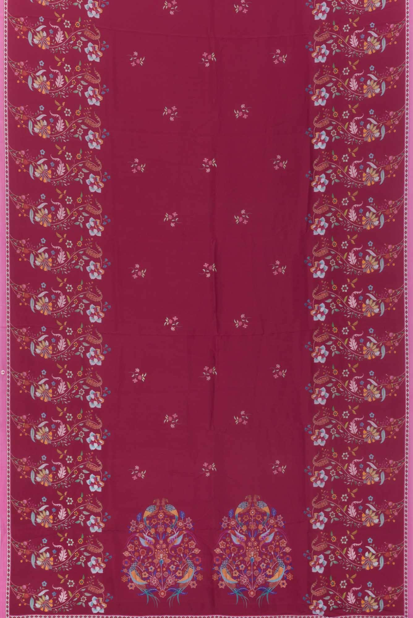 Nupur Maroon floral design saree from Chintz Collection, Designed by Nalli
