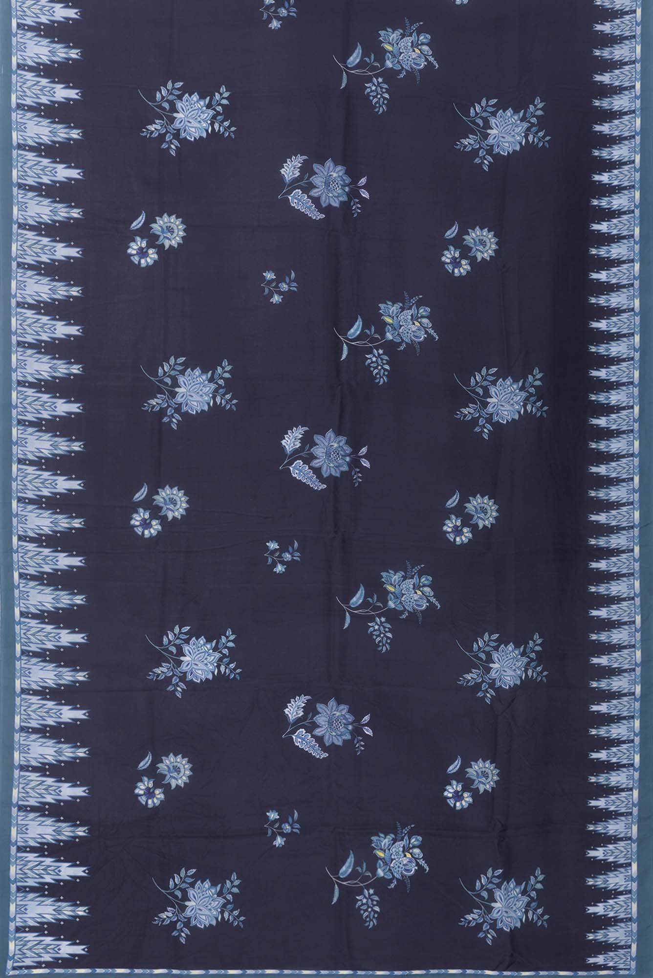 Sadhna Navy Blue floral design saree from Chintz Collection, Designed by Nalli