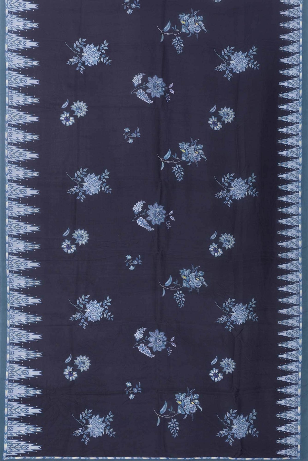 Sadhna Navy Blue floral design saree from Chintz Collection, Designed by Nalli