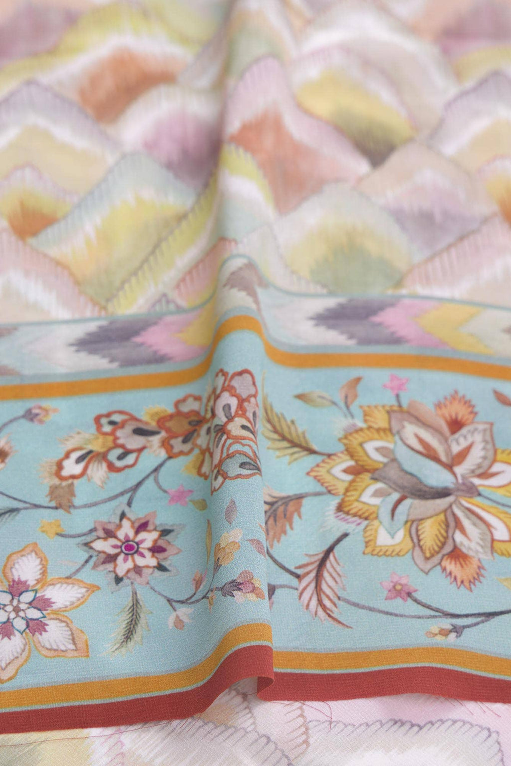 Bagicha Mauve floral design saree from Chintz Collection, Designed by Nalli