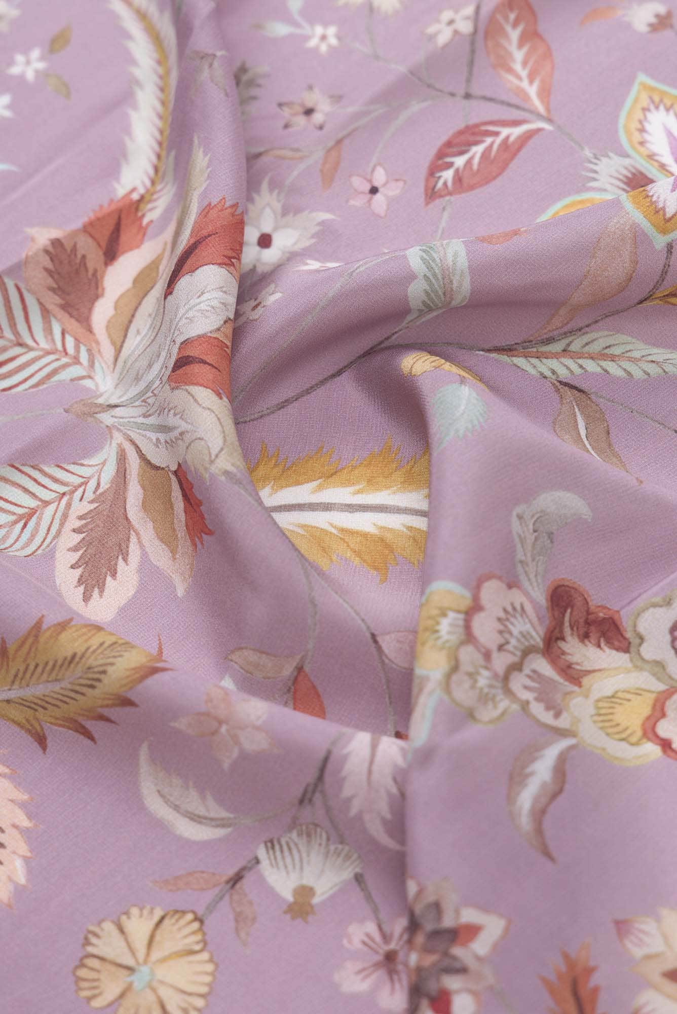 Bagicha Mauve floral design saree from Chintz Collection, Designed by Nalli