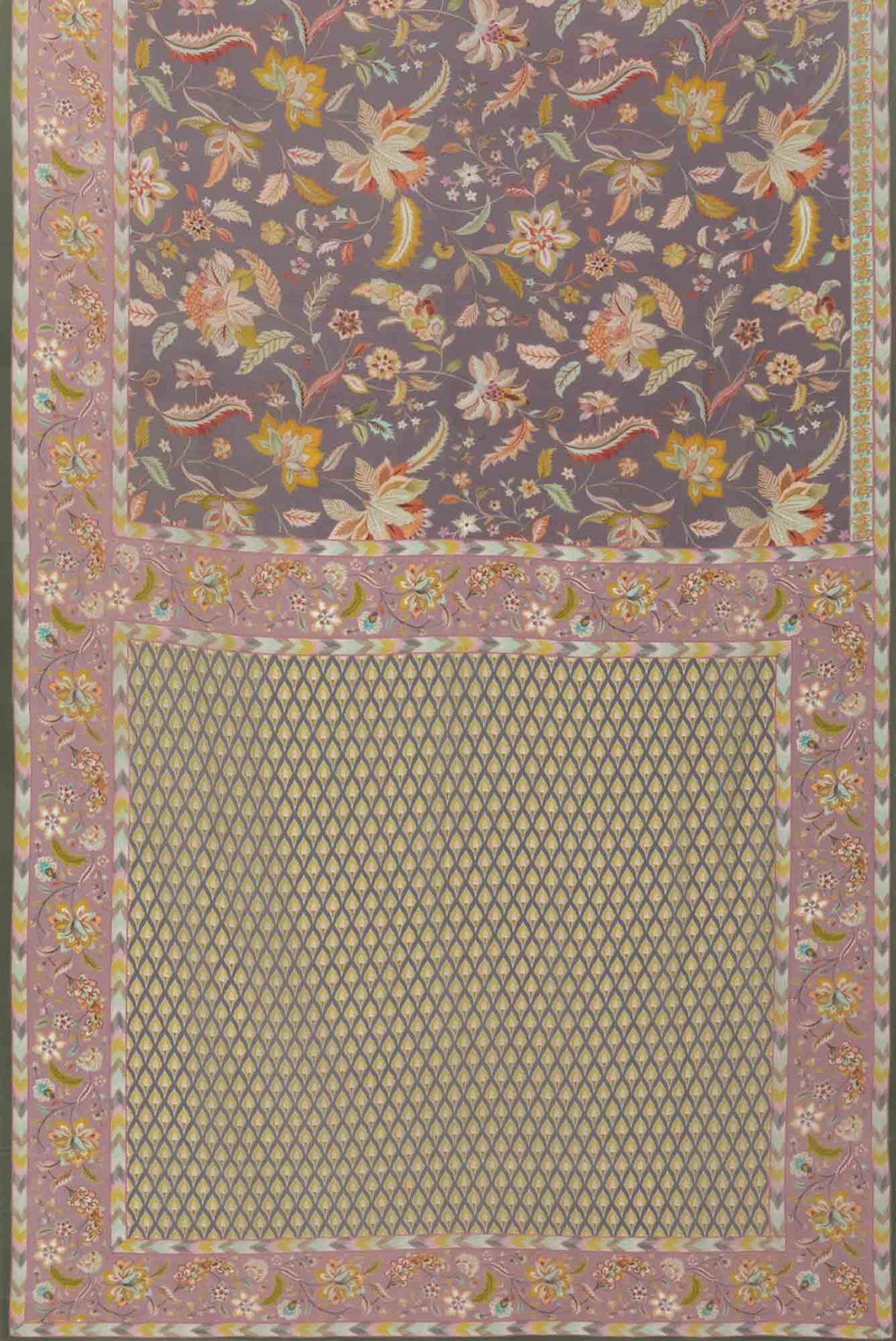 Bagicha Grey floral design saree from Chintz Collection, Designed by Nalli