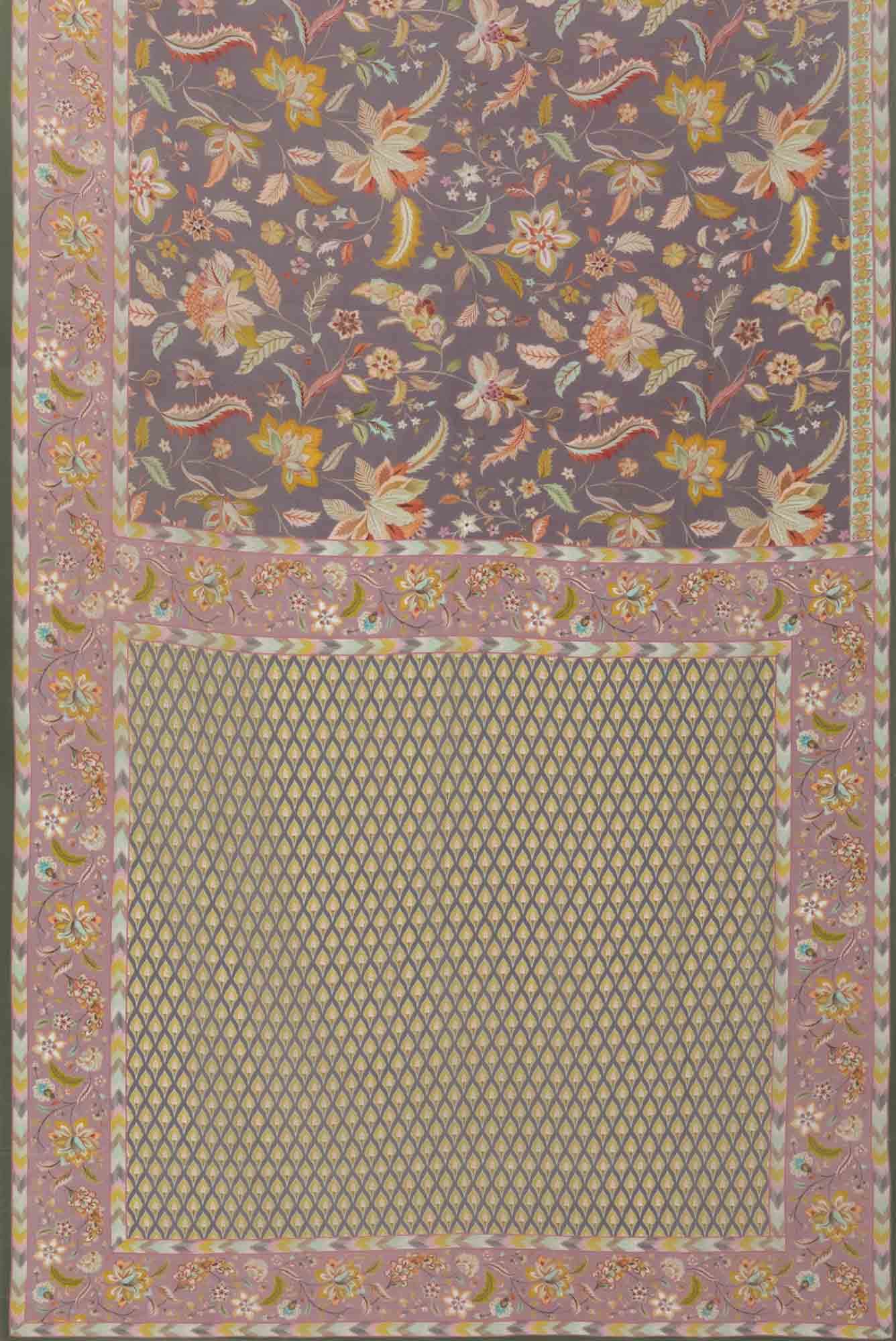 Bagicha Grey floral design saree from Chintz Collection, Designed by Nalli