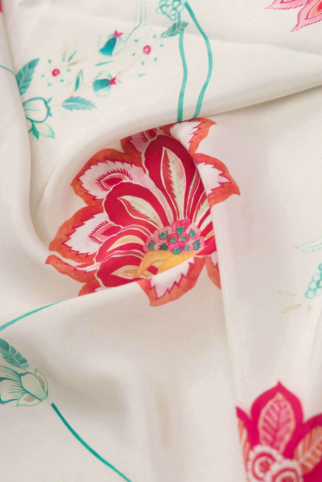 Lata Off White floral design saree from Chintz Collection, Designed by Nalli