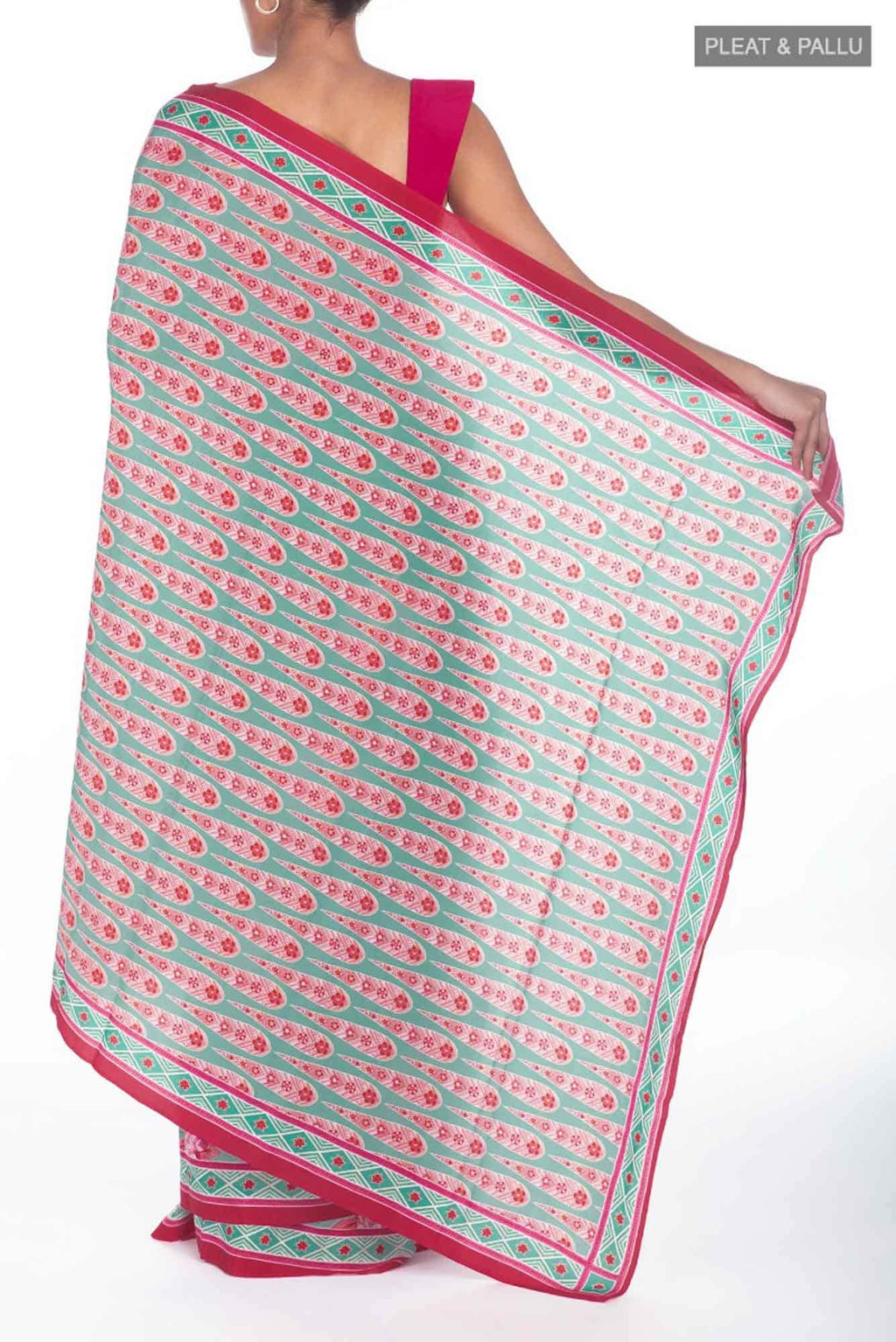 Lata Sea green floral design saree from Chintz Collection, Designed by Nalli