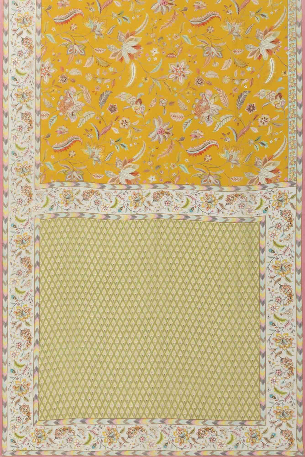 Bagicha Yellow floral design saree from Chintz Collection, Designed by Nalli